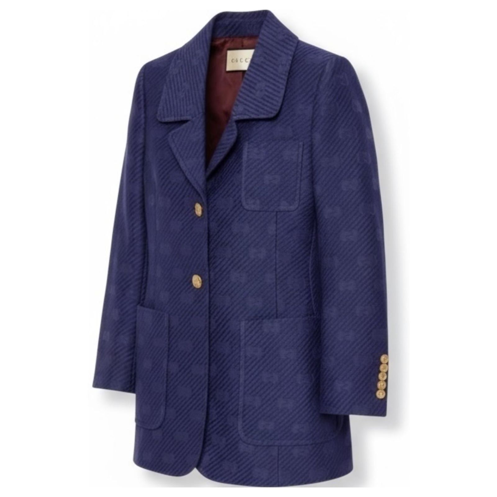 GUCCI MY BODY MY CHOICE ジャケット Gucci My Body My Choice Blue Wool Blazer ref.2534265 - Joli Closet