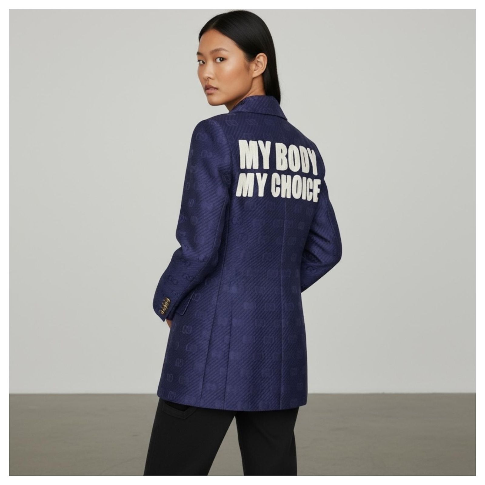 Gucci My Body My Choice Blue Wool Blazer ref.2534265 - Joli Closet