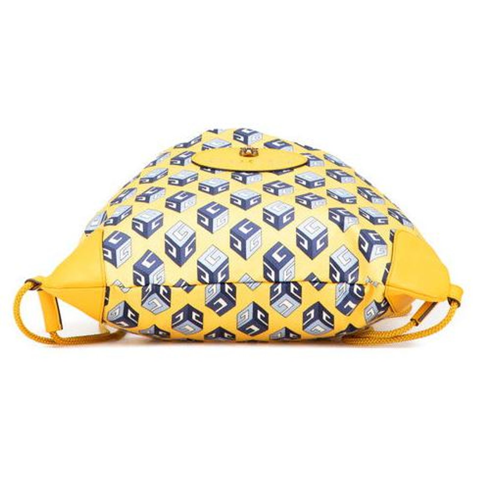 Gucci Toriko Drawstring Cube Backpack Nap Sac Yellow Blue Nylon Leather Gucci Drawstring Cube Nylon Leather Backpack Blue Yellow ref  main image 2