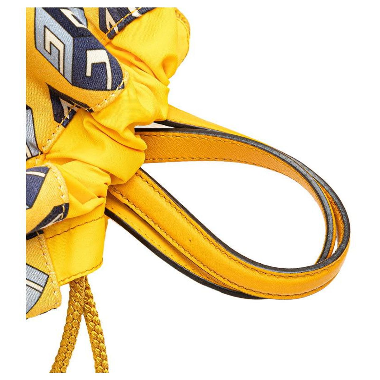 Gucci Drawstring Cube Nylon Leather Backpack Blue Yellow ref 
