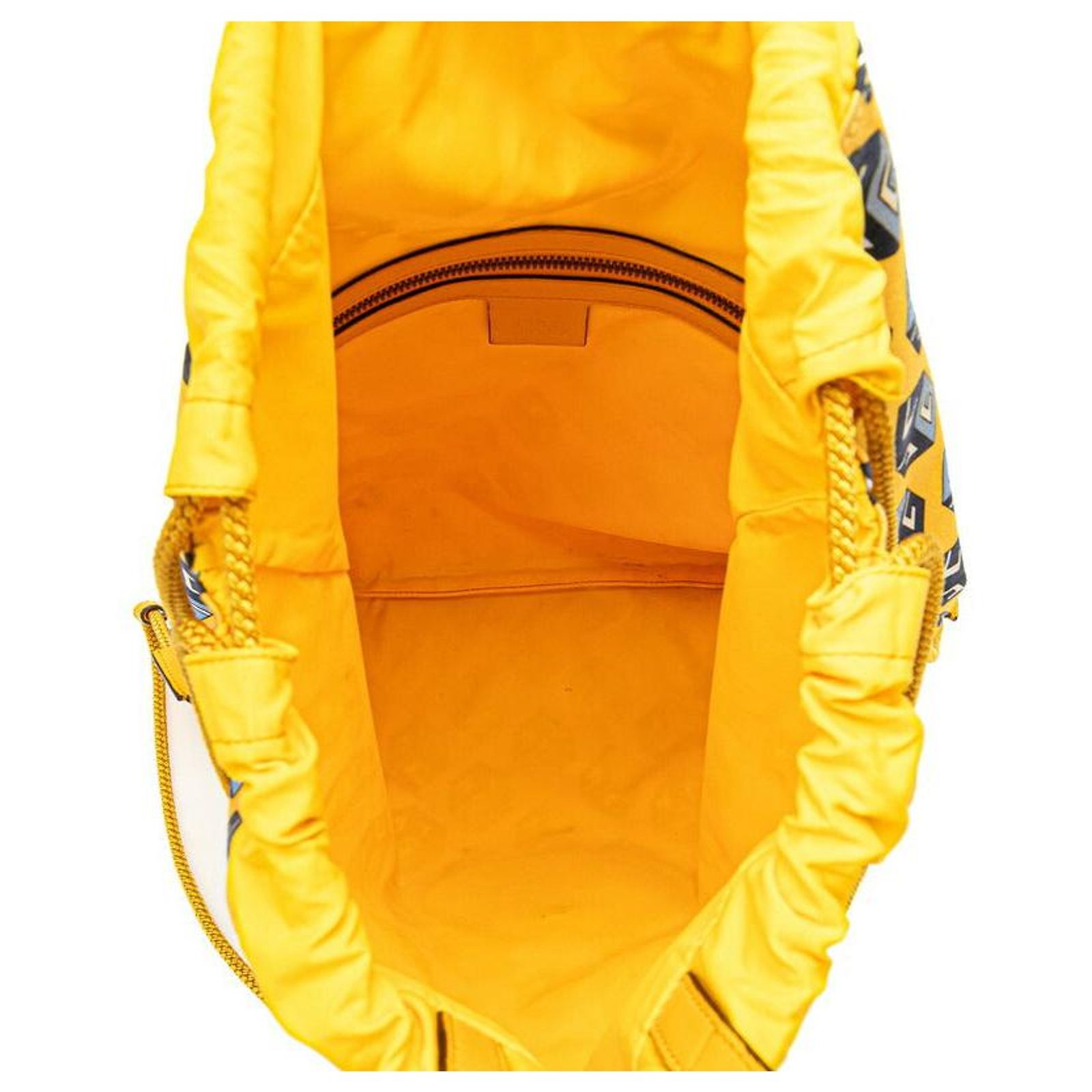 Gucci Drawstring Cube Nylon Leather Backpack Blue Yellow ref  display picture 3