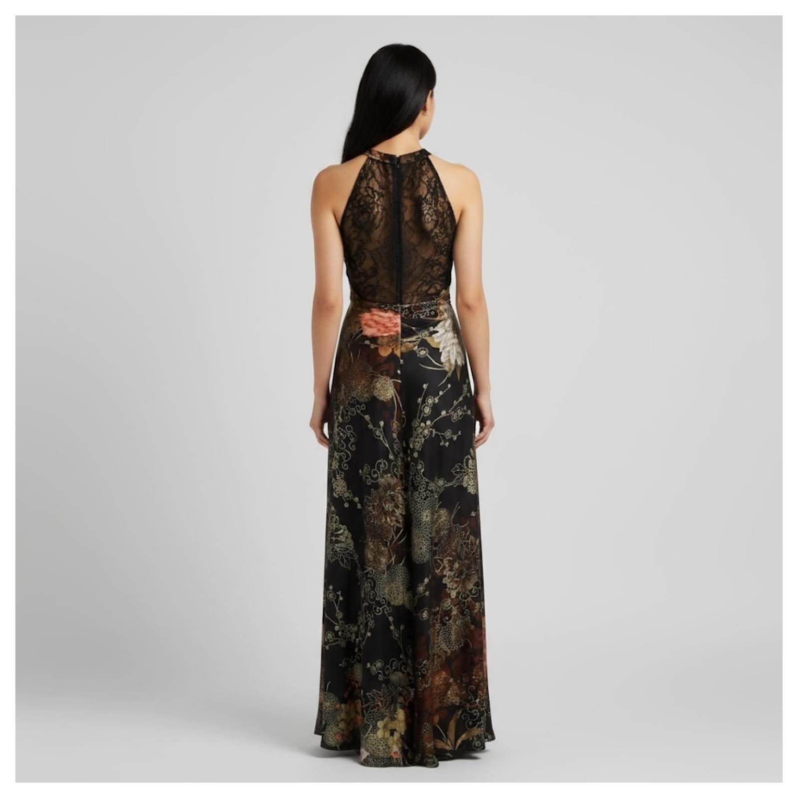 sachin and babi light blue dress Roberto Cavalli Snake Print Silk Fringed Dress