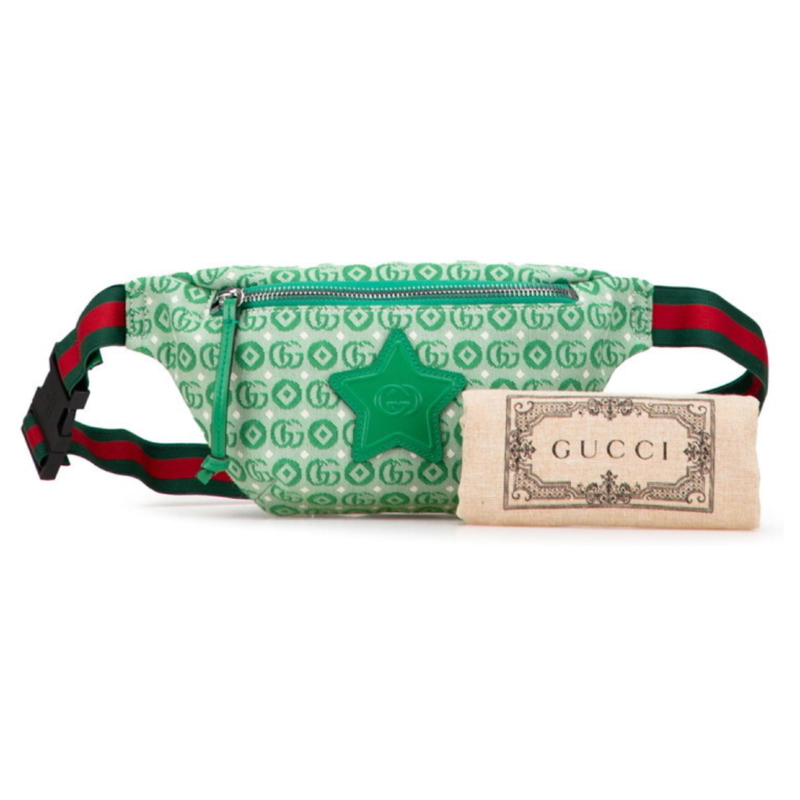 Gucci Children's GG Logo Star Waist Bag in Green Canvas Cloth ref