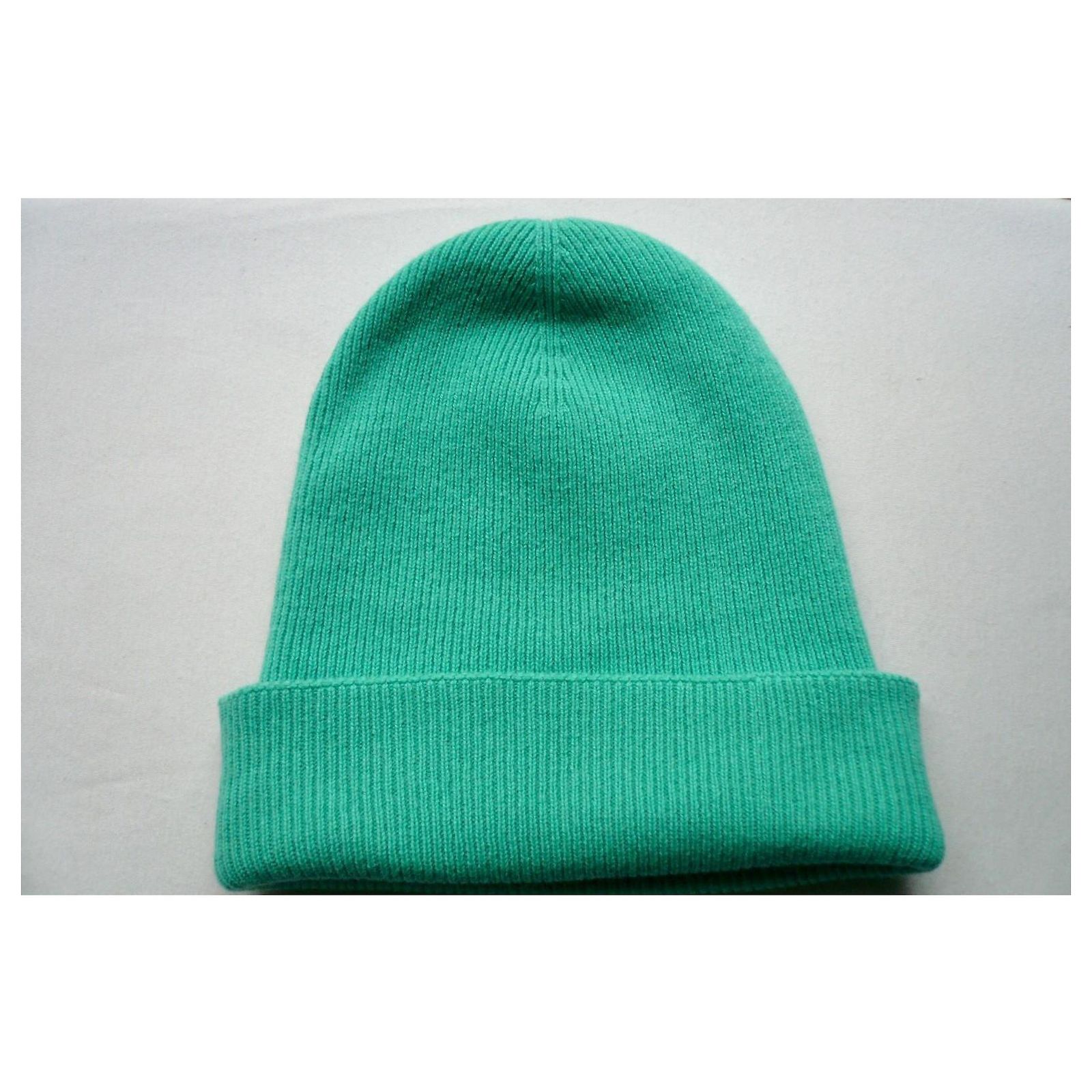 Bonnet En Cachemire BARRIE - Vert - Taille Unique - Neuf Sans étiquettes - Logo Brodé