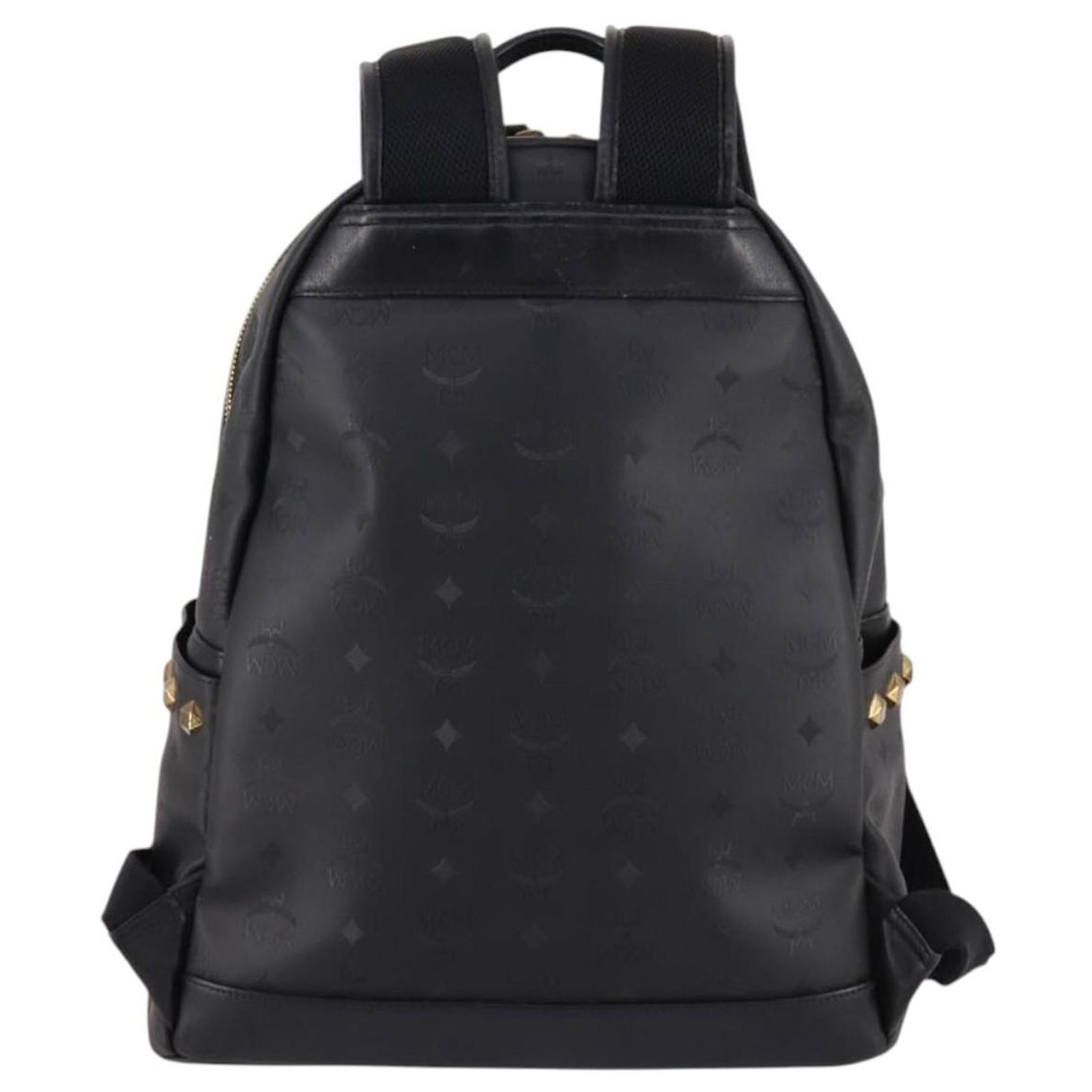 MCM Studs Backpack Leather Black Gold Auth 144411 Stark leather backpack MCM Black in Leather - 46851966 main image 2