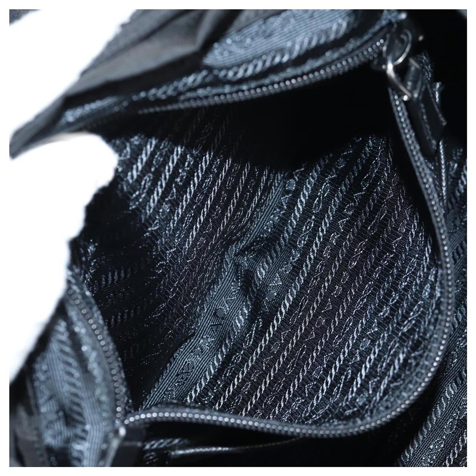 PRADA Sequin Backpack Nylon Black Silver Auth 141151M  display picture 1
