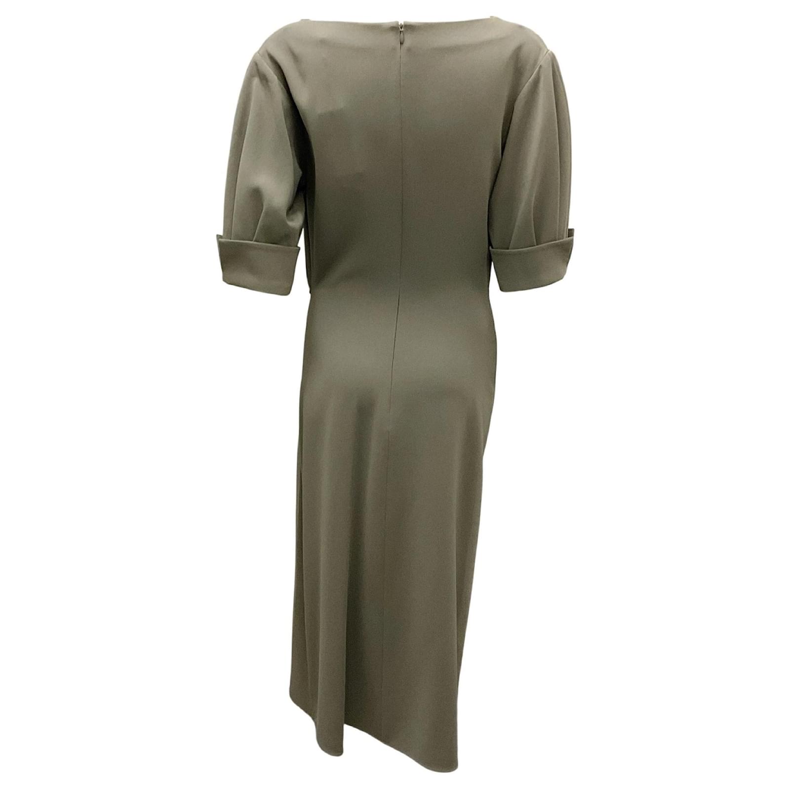 Proenza Schouler Wood Matte Viscose Crepe Maisie Dress Green ref.2537640 - Joli Closet Proenza Schouler Wood Matte Viscose Crepe Maisie Dress Green ref.2537640 - Joli Closet