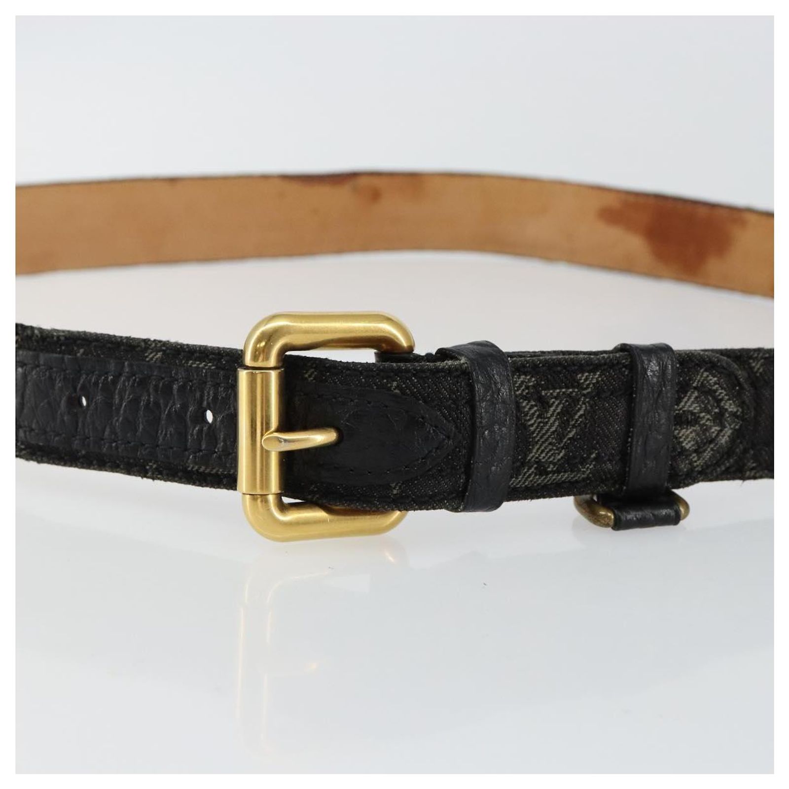 Louis Vuitton Ceinture Buckle Belt Monogram Denim LOUIS VUITTON Monogram Denim Ceinture Belt Blue M6921U LV  main image 2