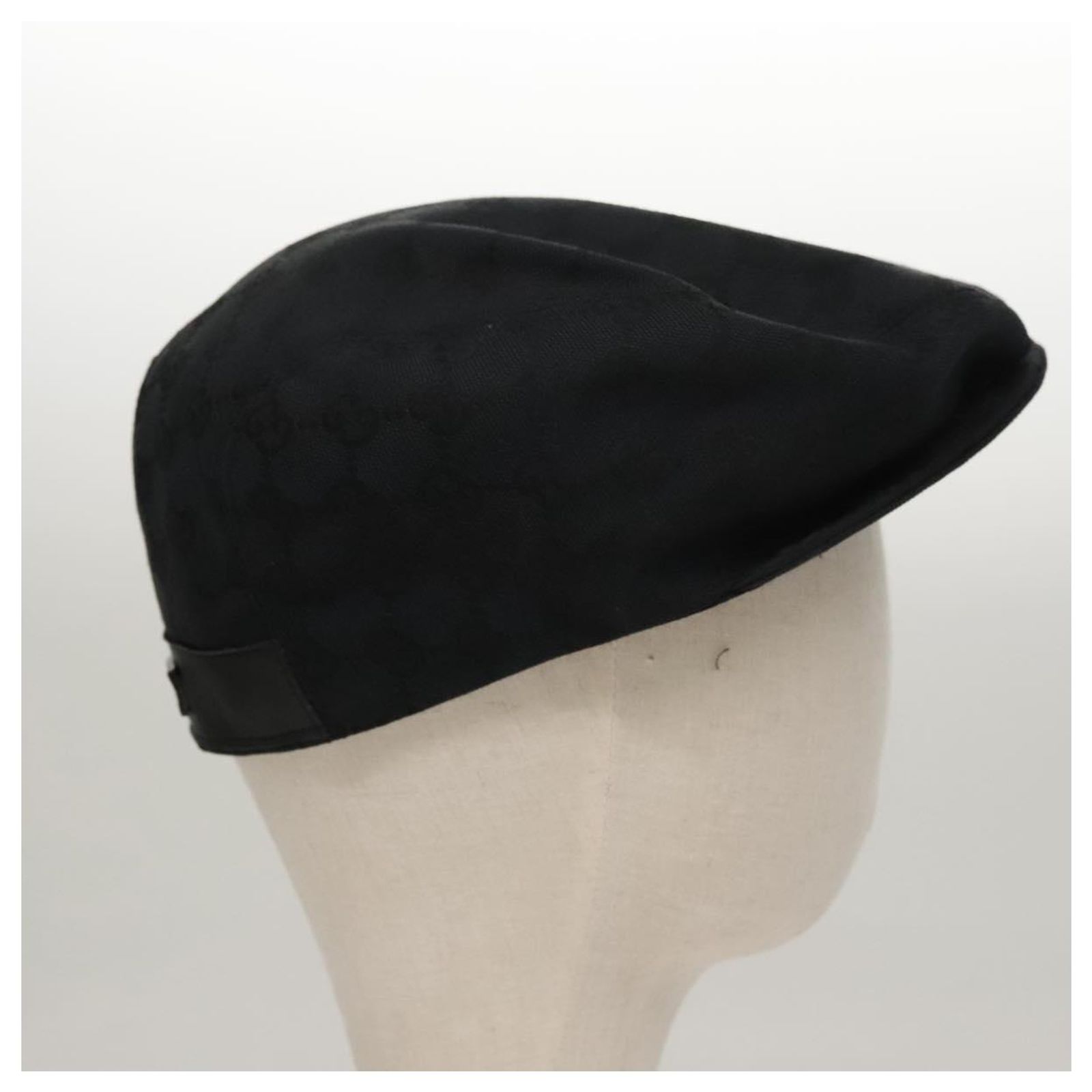 GUCCI GG Canvas Hunting Cap Hat S Black Auth yk16802V Cloth  display picture 3