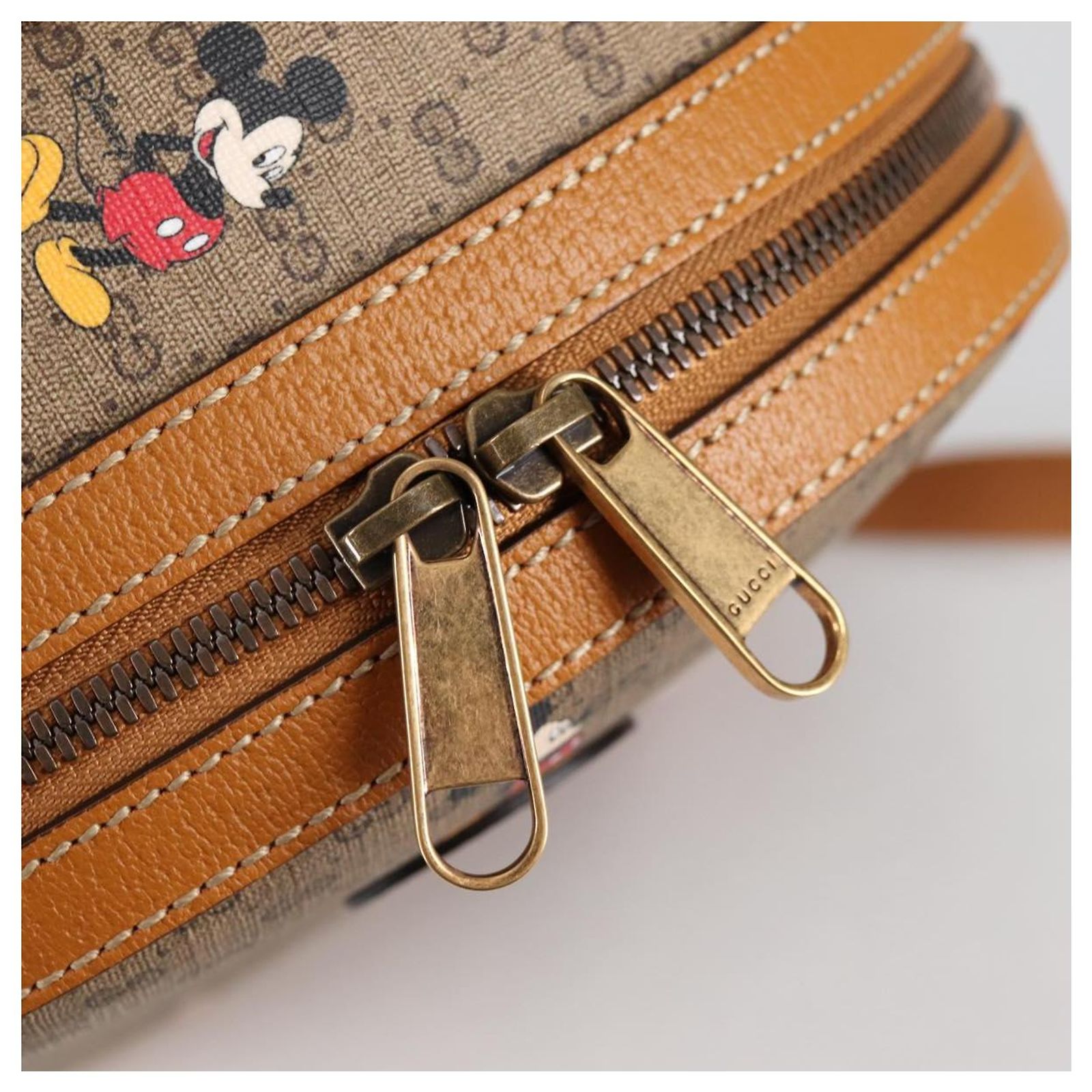 GUCCI GUCCIxDisney GG Supreme Backpack PVC Beige Gold 552884 Auth 140648M Gucci Soft Backpack GG Supreme Donald Duck Beige/Ebony - US main image 4