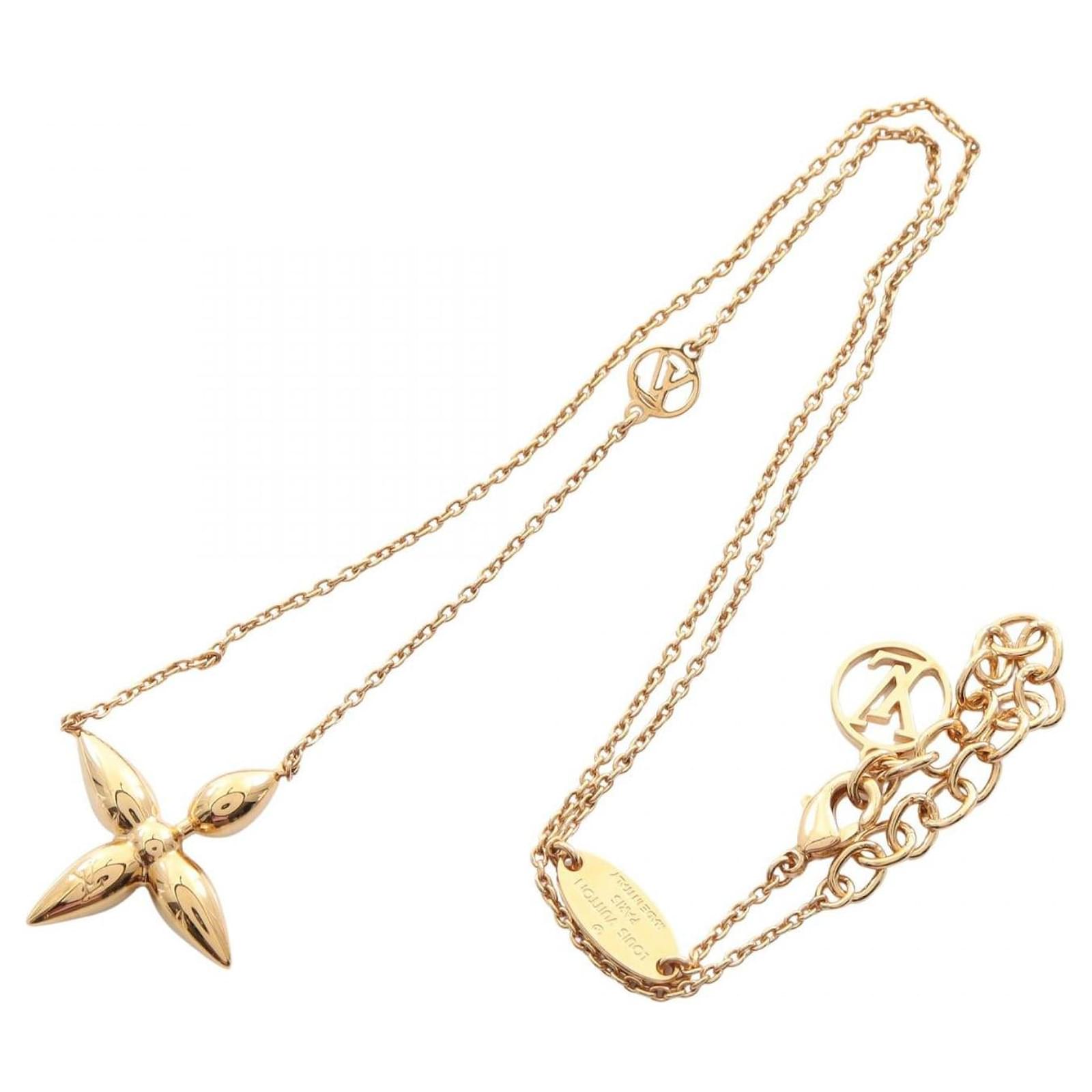 Louis Vuitton Collier Louisette Necklace Golden Metallic Metal ref