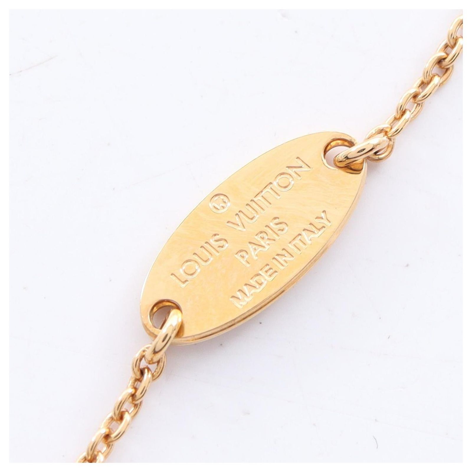Louis Vuitton Collier Louisette Necklace Golden Metallic Metal ref 