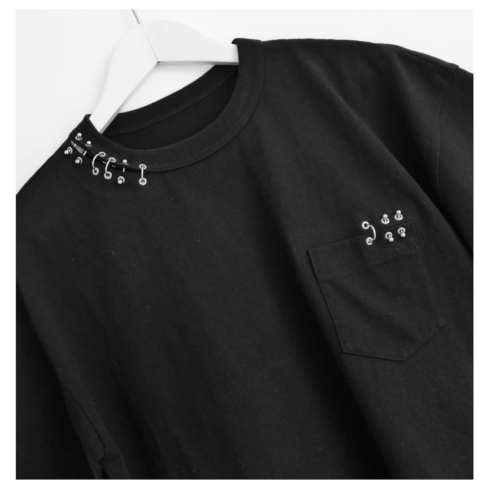 Sacai Piercing T-Shirt Top Black Cotton ref.2540452 - Joli Closet