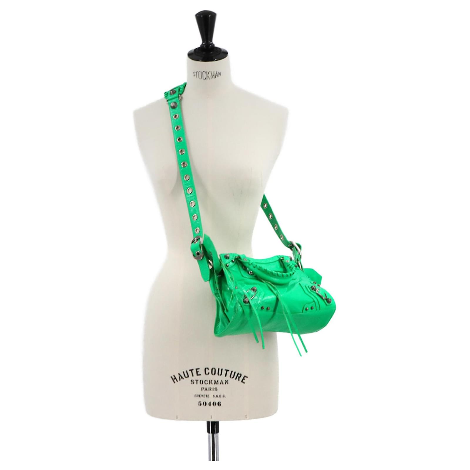 Balenciaga Neo Cagole XS Green Leather Shoulder Bag ref.JC2540473