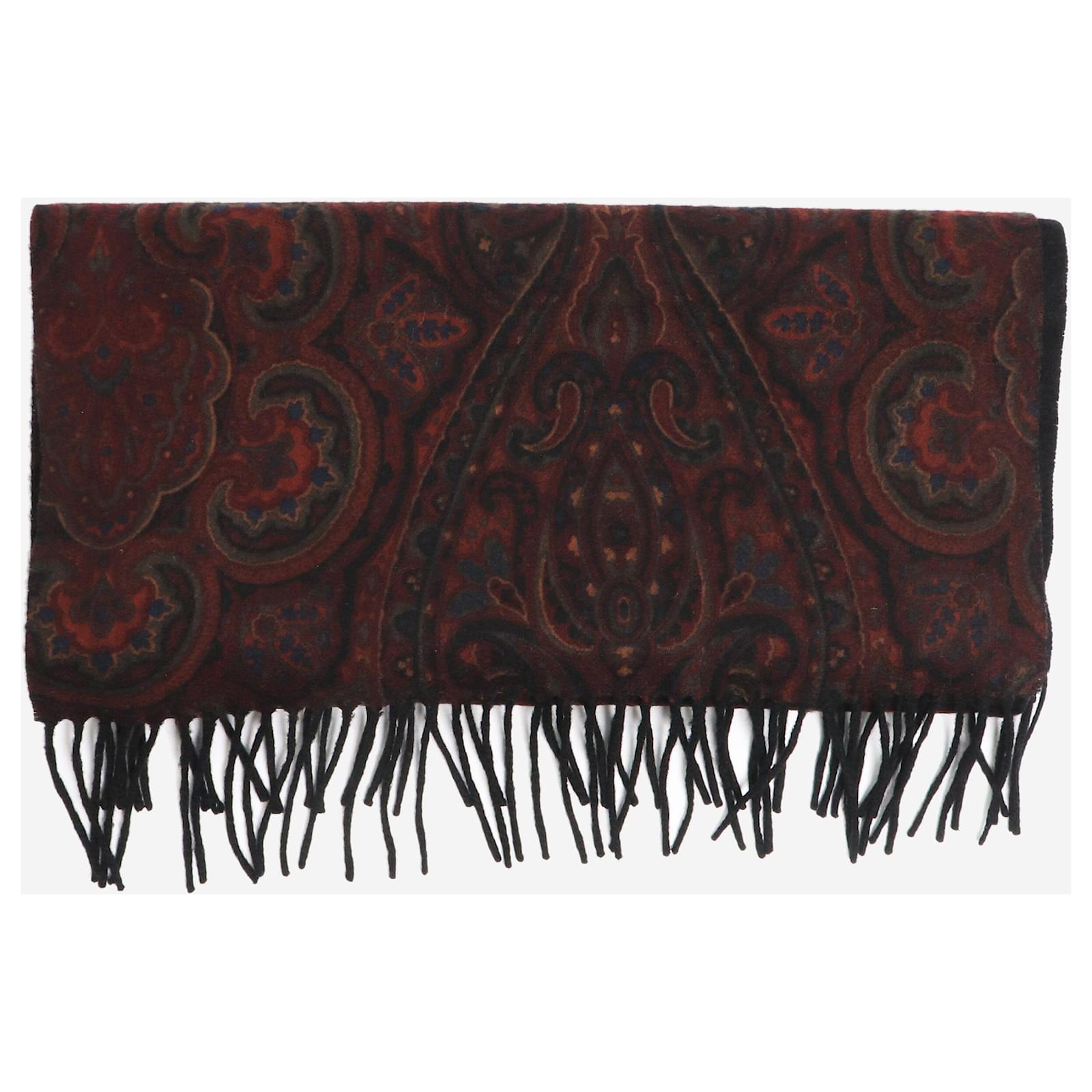 Loro Piana Sciarpa in cashmere paisley bordeaux Rosso Cachemire