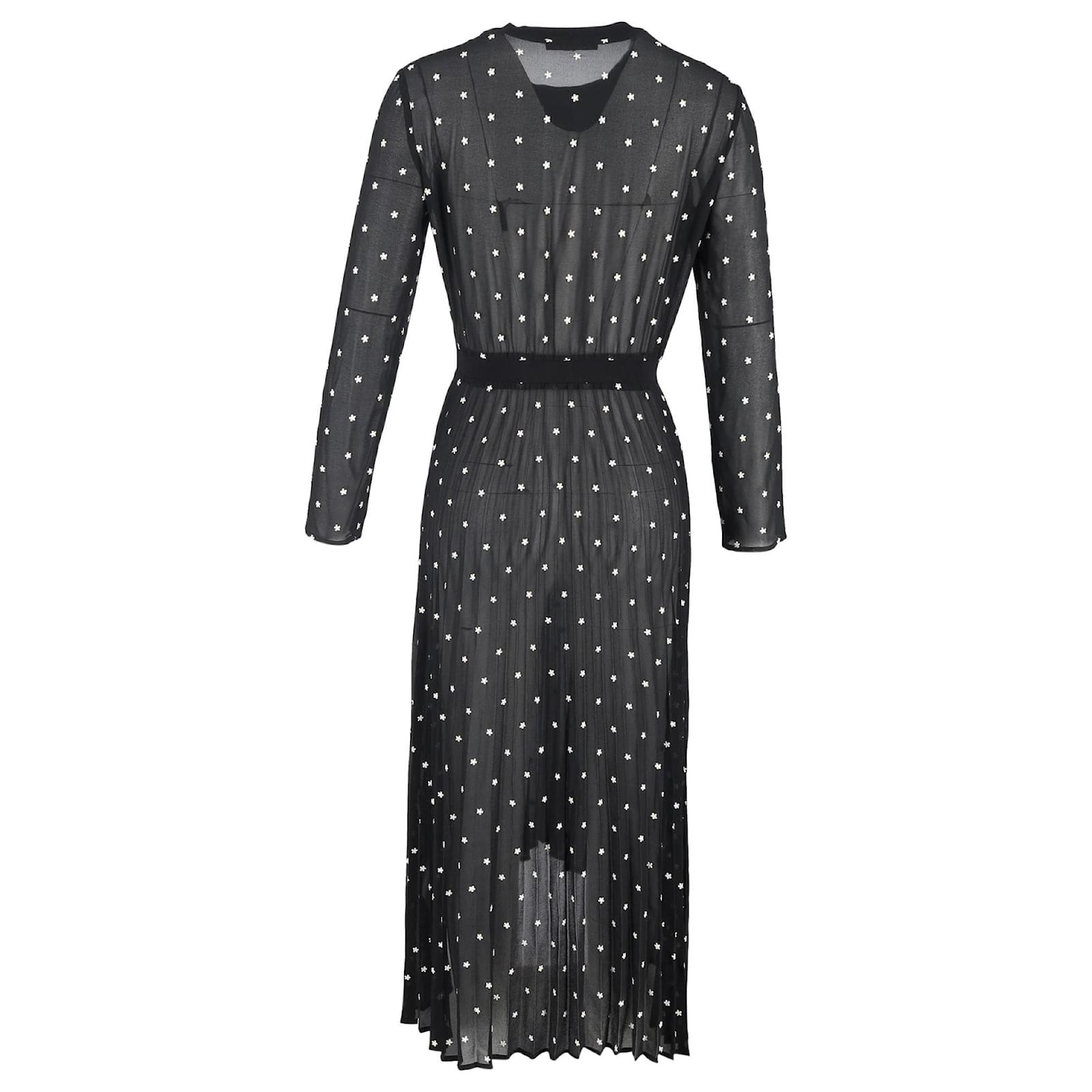 Robe Midi Brodée Maje Rivoli en Polyester Noir Joli