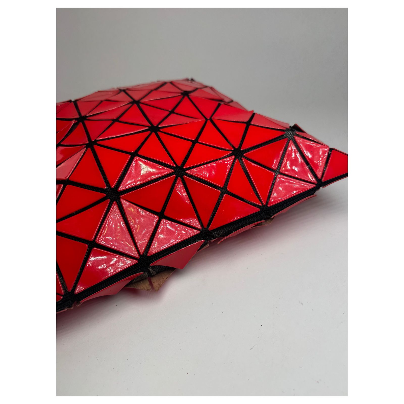 Vintage Issey Miyake Bao Bao Tote Bag red Patent leather ref 