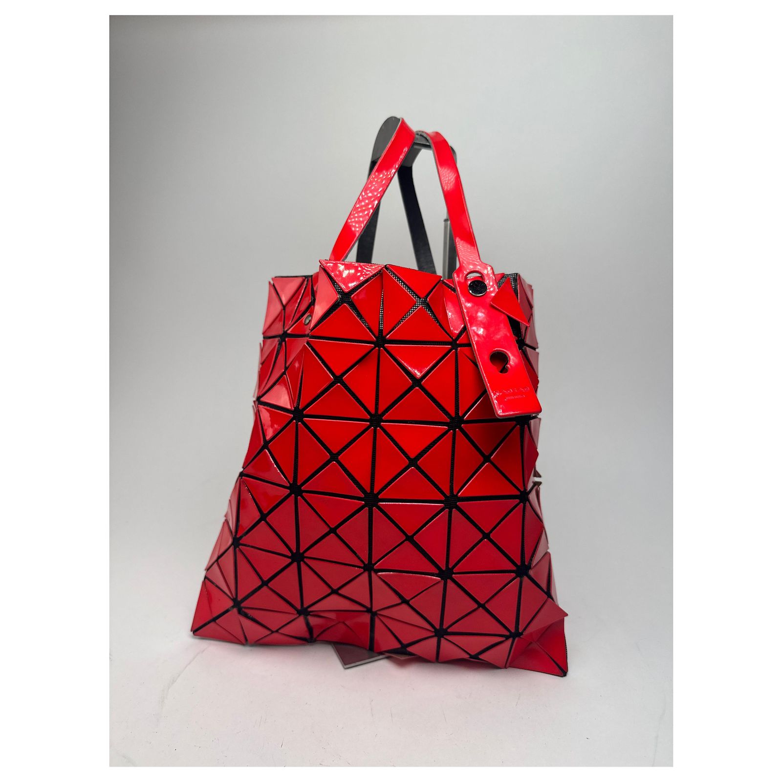 Vintage Issey Miyake Bao Bao Tote Bag red Patent leather ref 