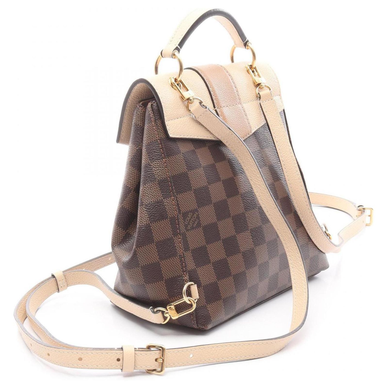 Louis Vuitton Brown and Cream Clapton Backpack LOUIS VUITTON Ebene Clapton Backpack Cream / Beige - The  main image 4