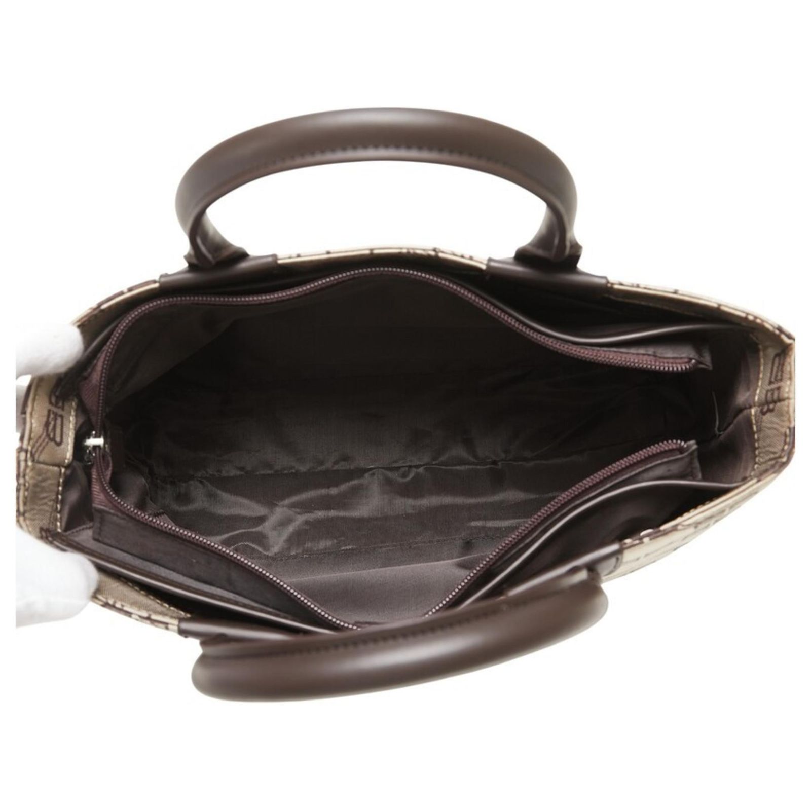 Balenciaga BB Logo Handbag Tote Bag Brown Leather Cloth ref 