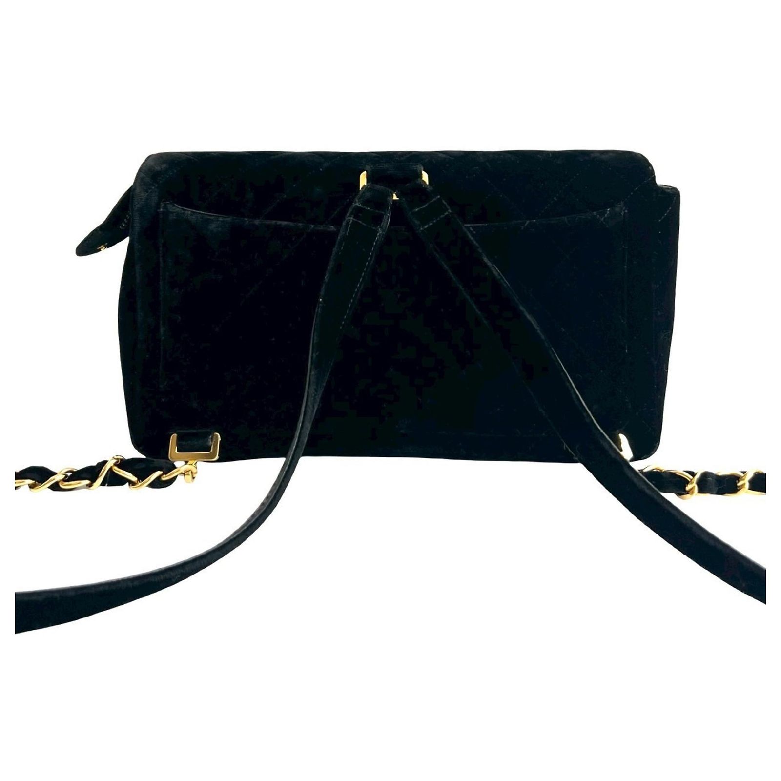 Chanel Matelasse Coco Mark Velour Leather Chain Backpack  display picture 2