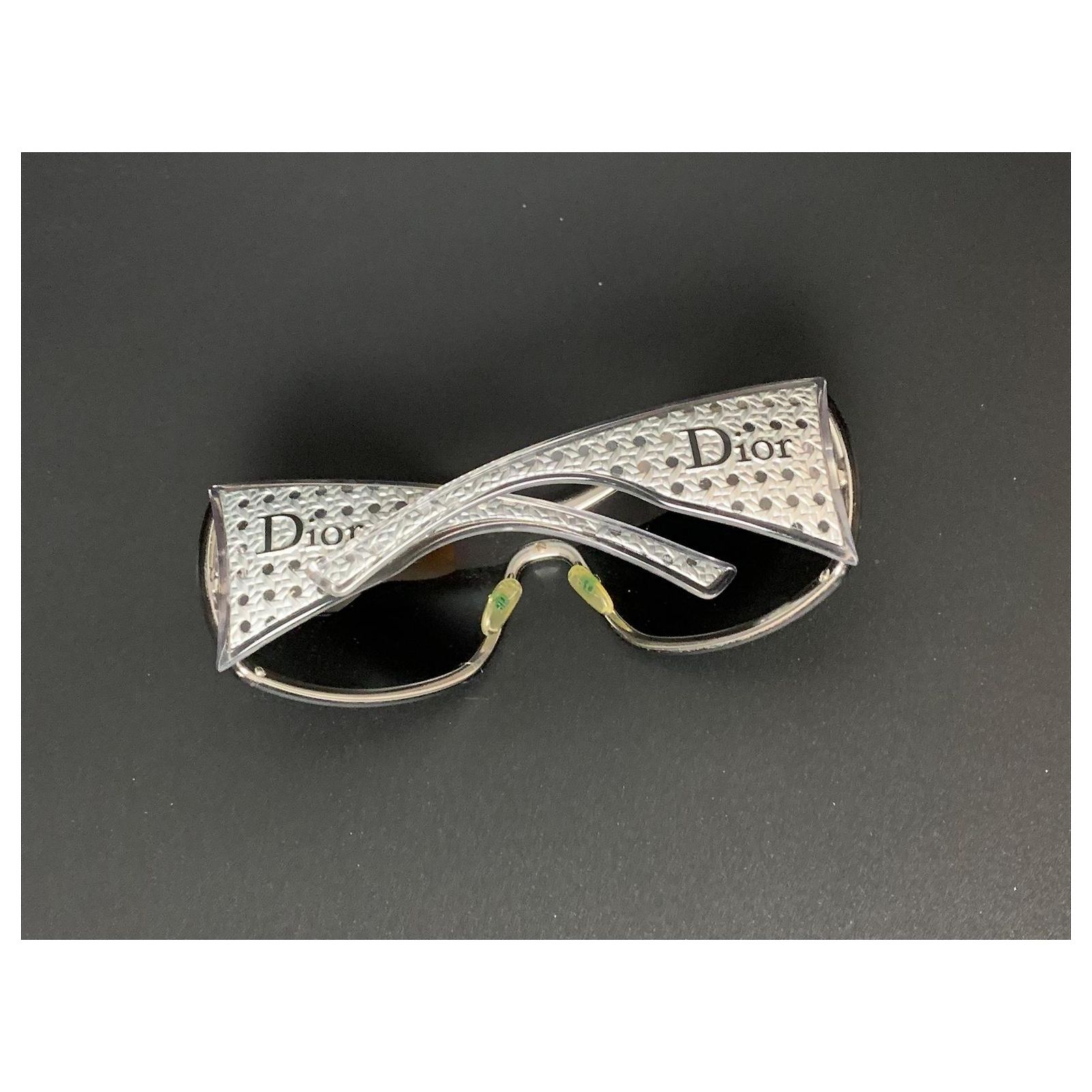 Christian Dior Quadrille Women’s Sunglasses Vintage Christian Dior Quadrille Big Logo Mask... | Depop main image 4