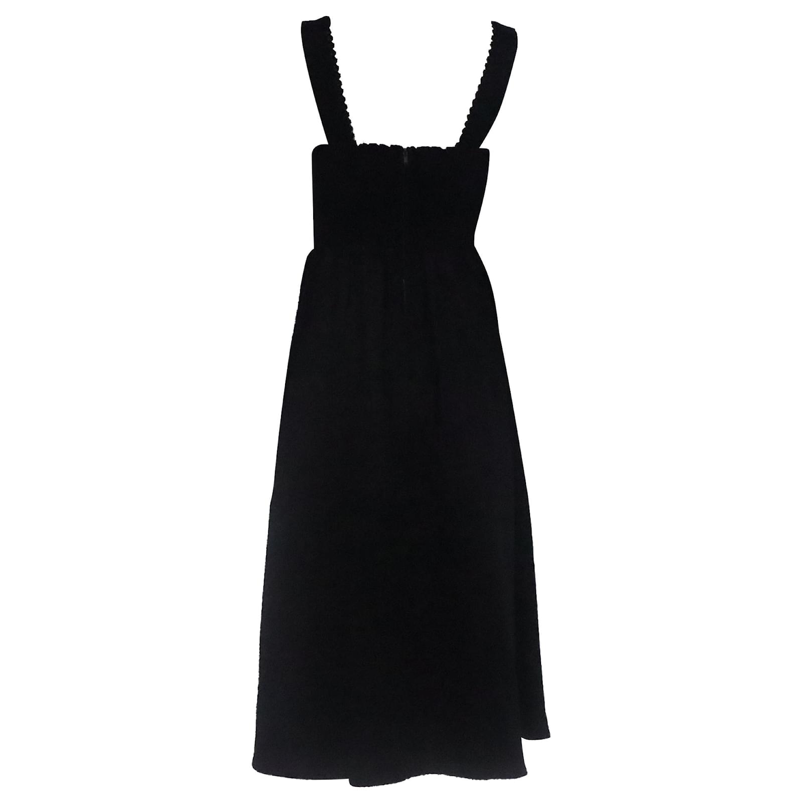 Reformation Lace-Trimmed Sleeveless Midi Dress in Black Linen (Sold) - Joli  Closet