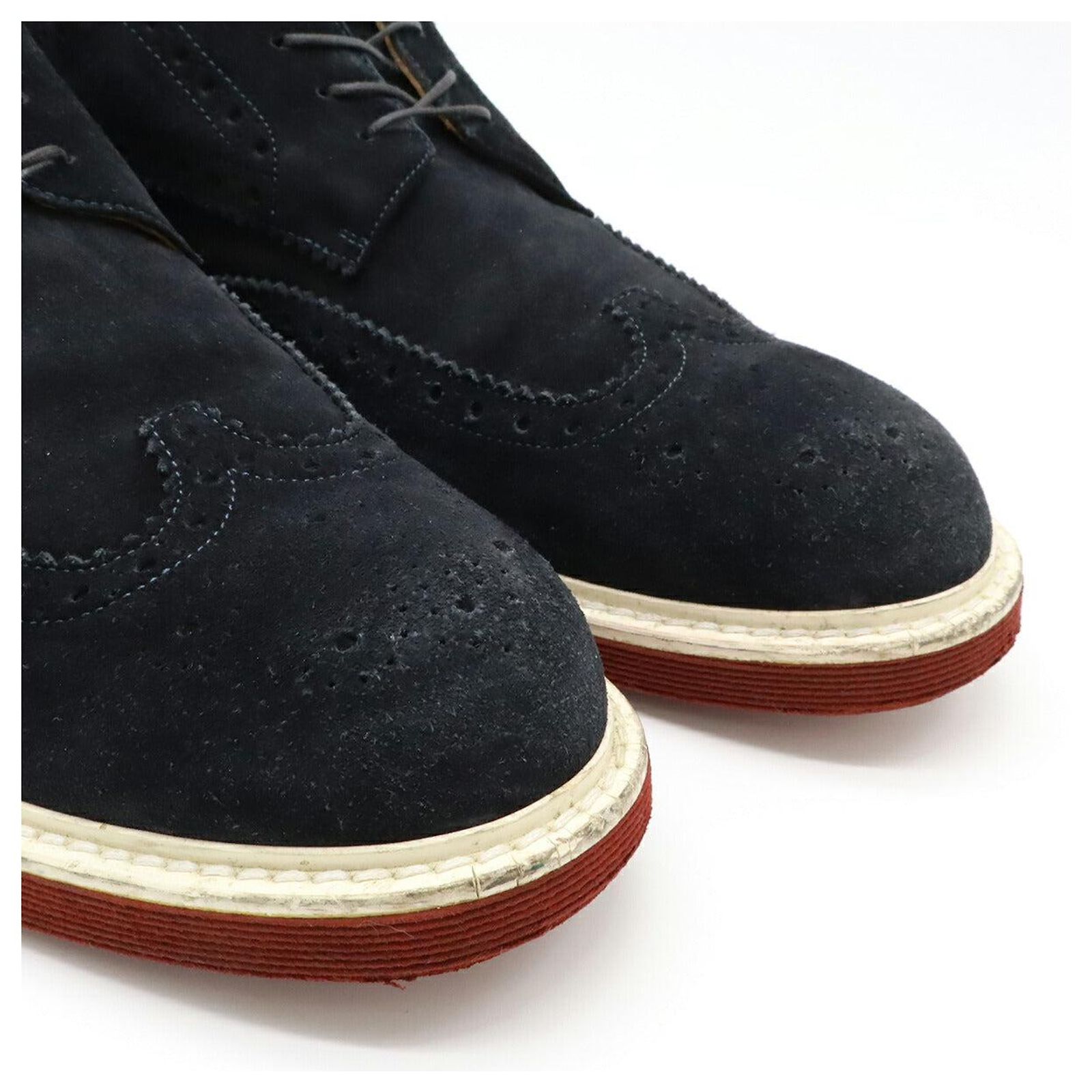 Louis Vuitton Wingtip Leather Sneakers Blue Suede ref  display picture 2
