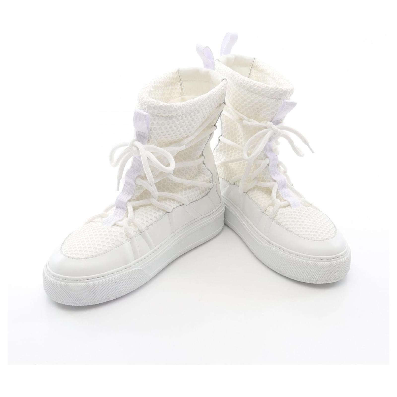 Stivali in tessuto di pelle Christian Dior Bianco Panno ref