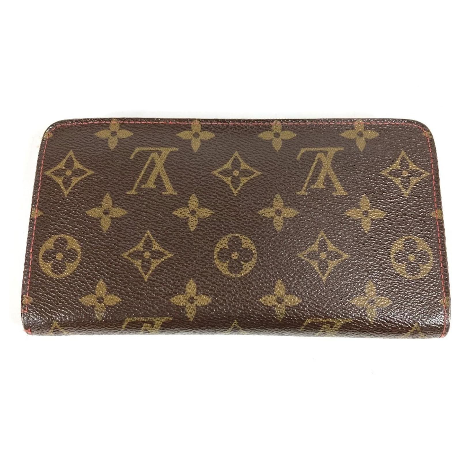 Louis Vuitton Monogram Cherry Long Wallet Brown Red Patent leather
