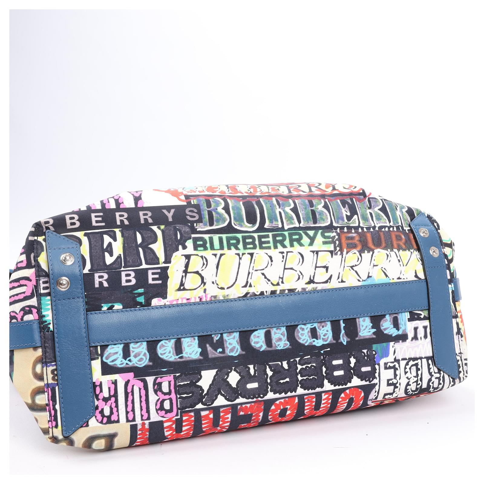 Burberry Graffiti Logo Printed Messenger Bag Multicolor Navy blue