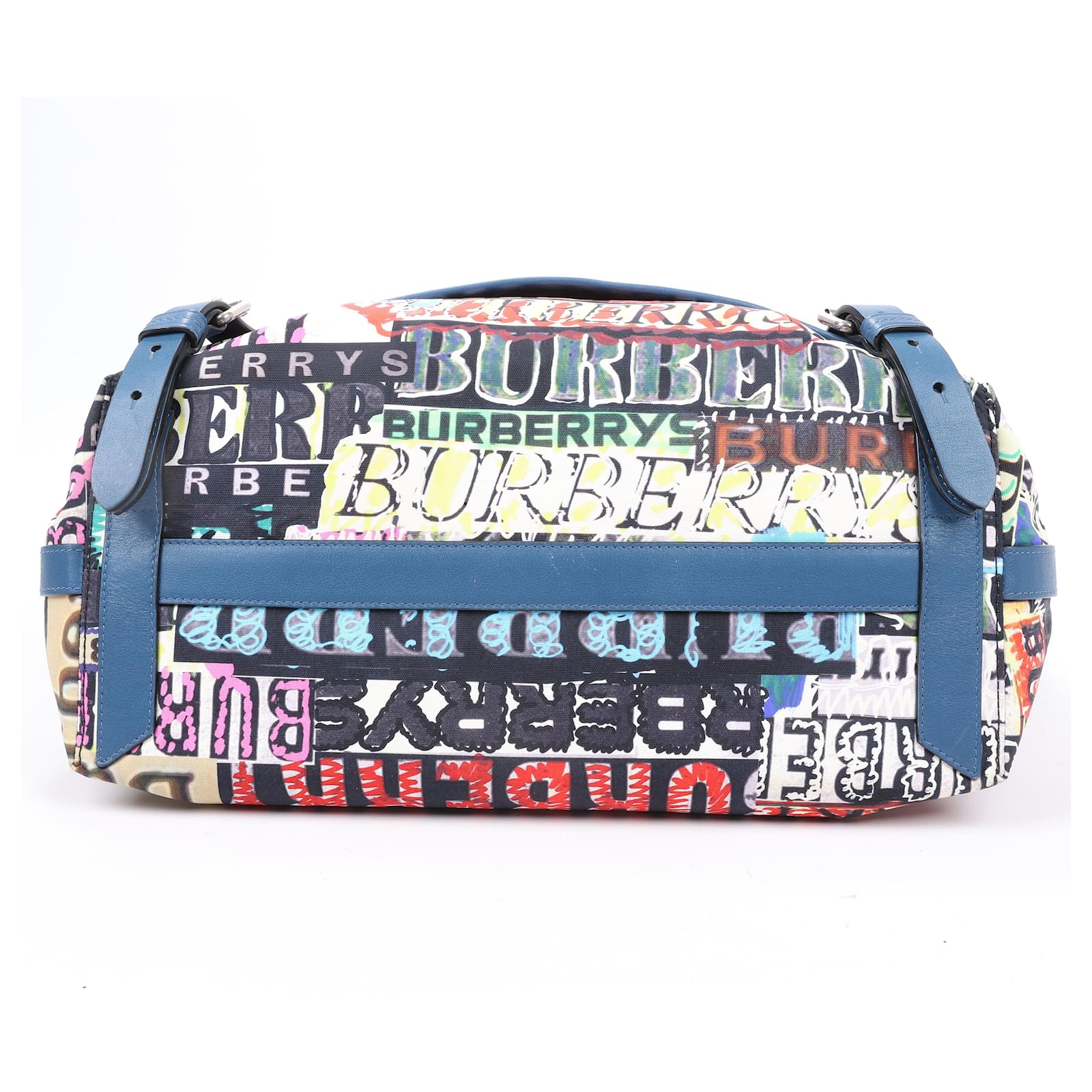 Burberry Graffiti Logo Printed Messenger Bag Multicolor Navy blue