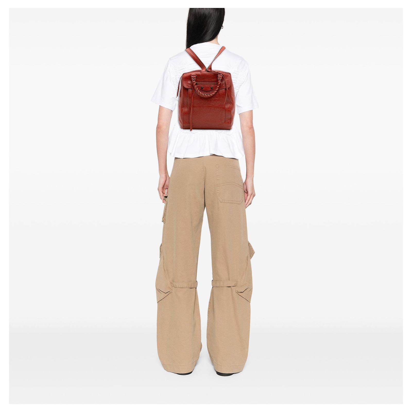 Balenciaga Red Lambskin Motocross Classic Traveler 