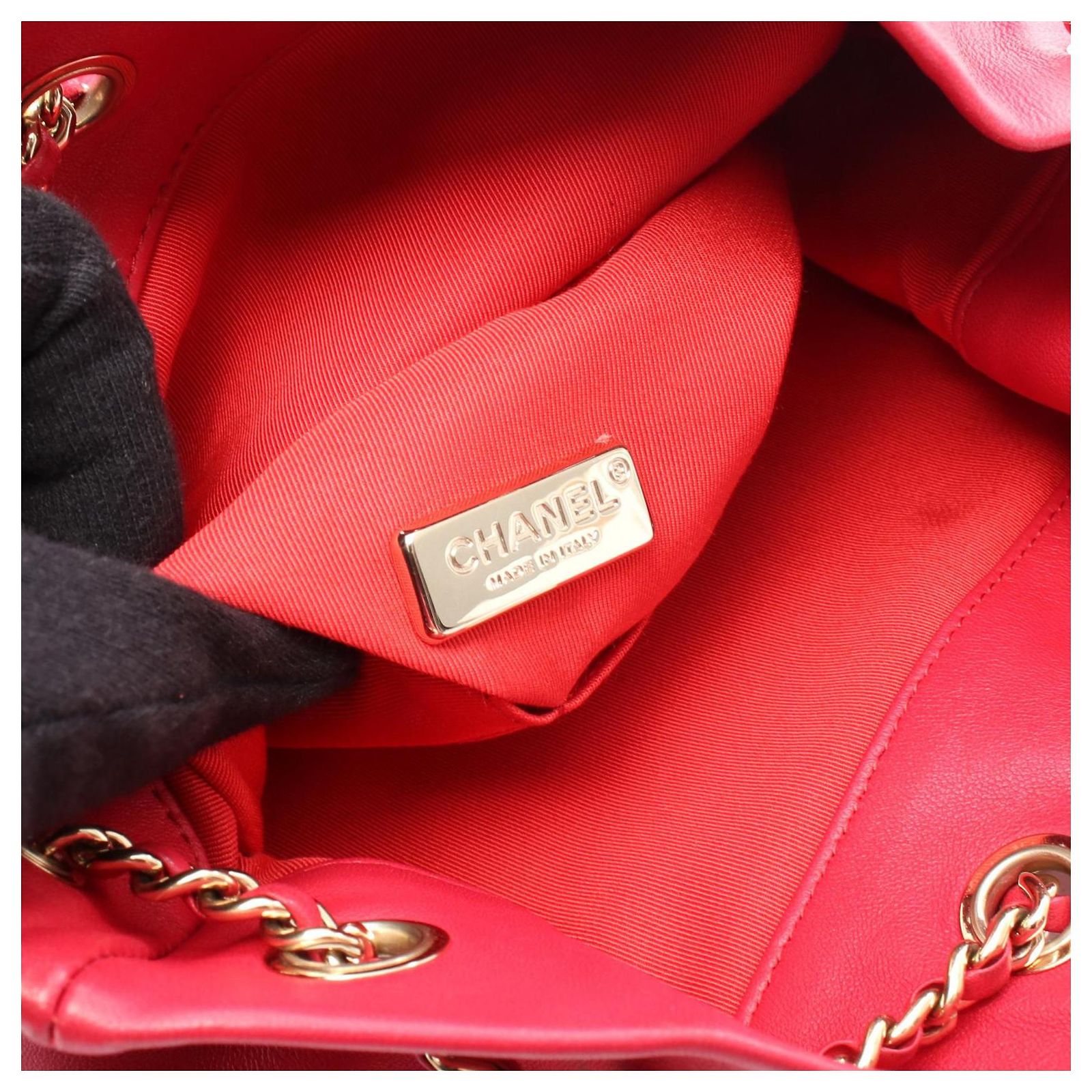 Chanel Matelasse Cruise Line Lambskin Backpack Red Leather 