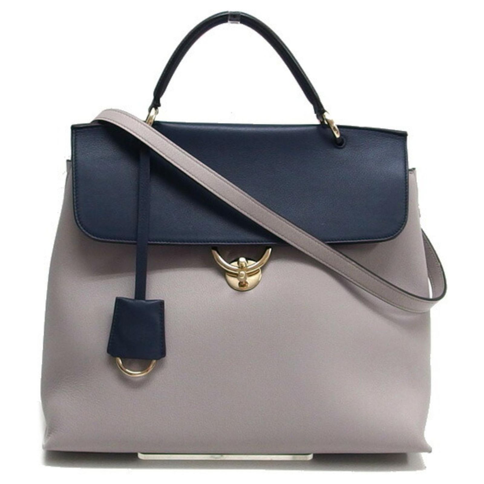 Salvatore Ferragamo Jet Set Two-Tone Handbag Brown Navy blue 