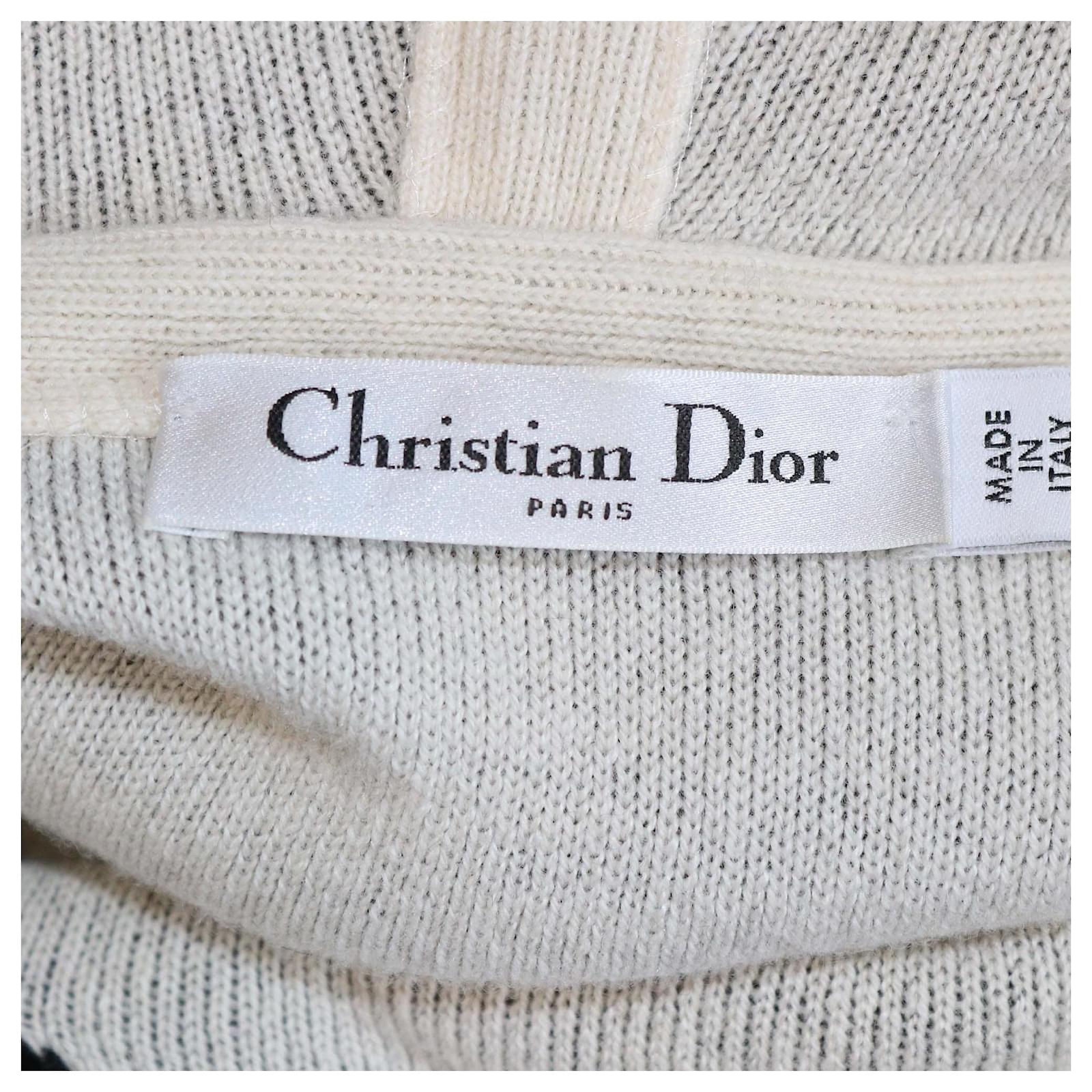 Christian Dior Black Cashmere Blend J'adior 8 Hooded Sweater