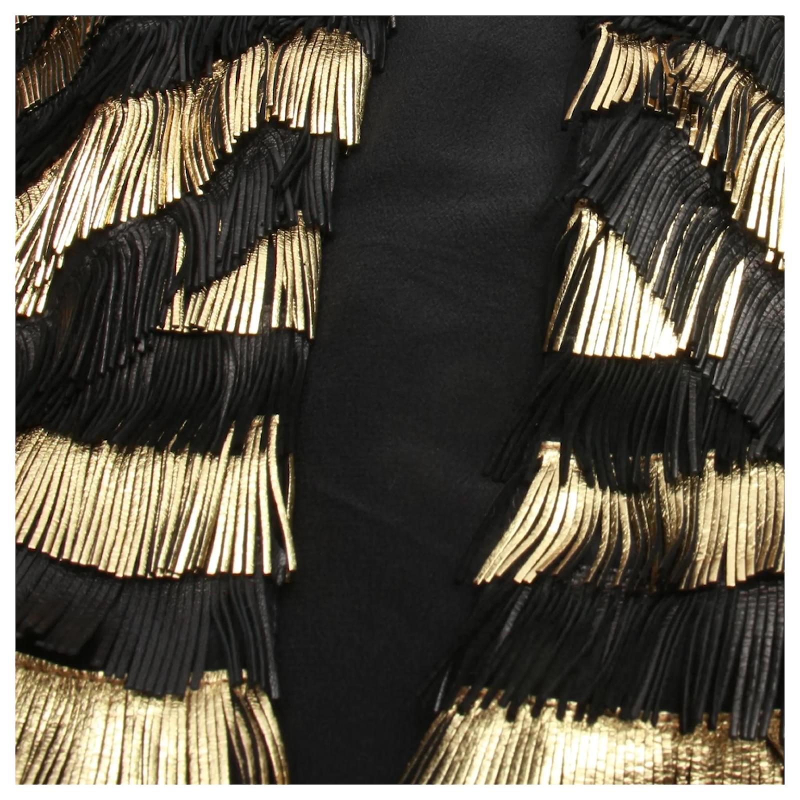 gucci black and gold dress Gucci Black and Gold Sea Shell Print Jersey Shift Dress S Gucci