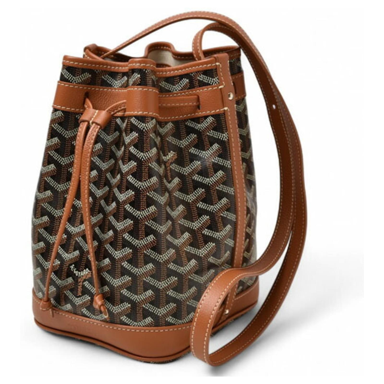 Sac seau Petit Flo Goyard Cuir Toile Noir Joli Closet