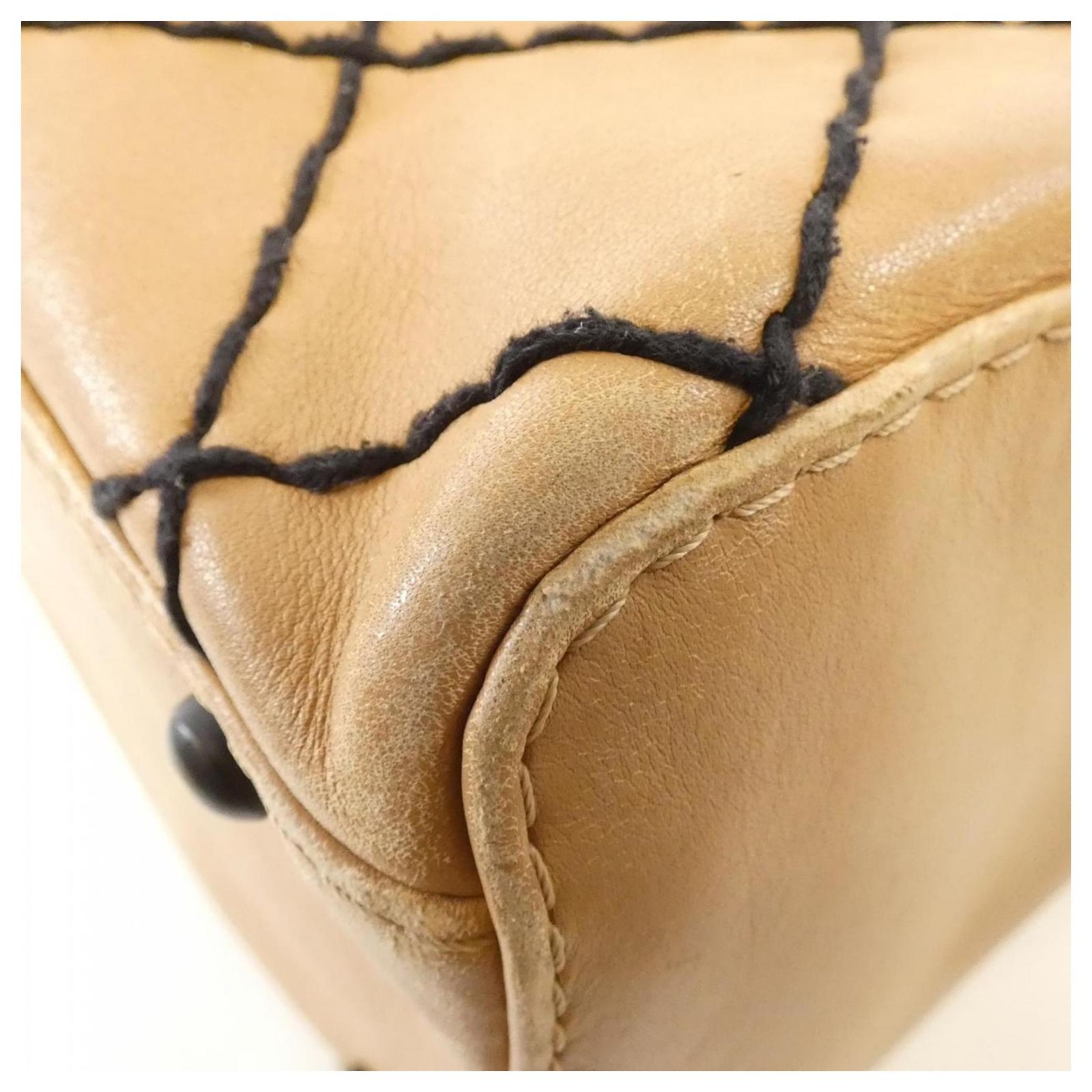 Chanel Wild Stitch Line 18121 Handbag Beige Leather ref.JC2559658 