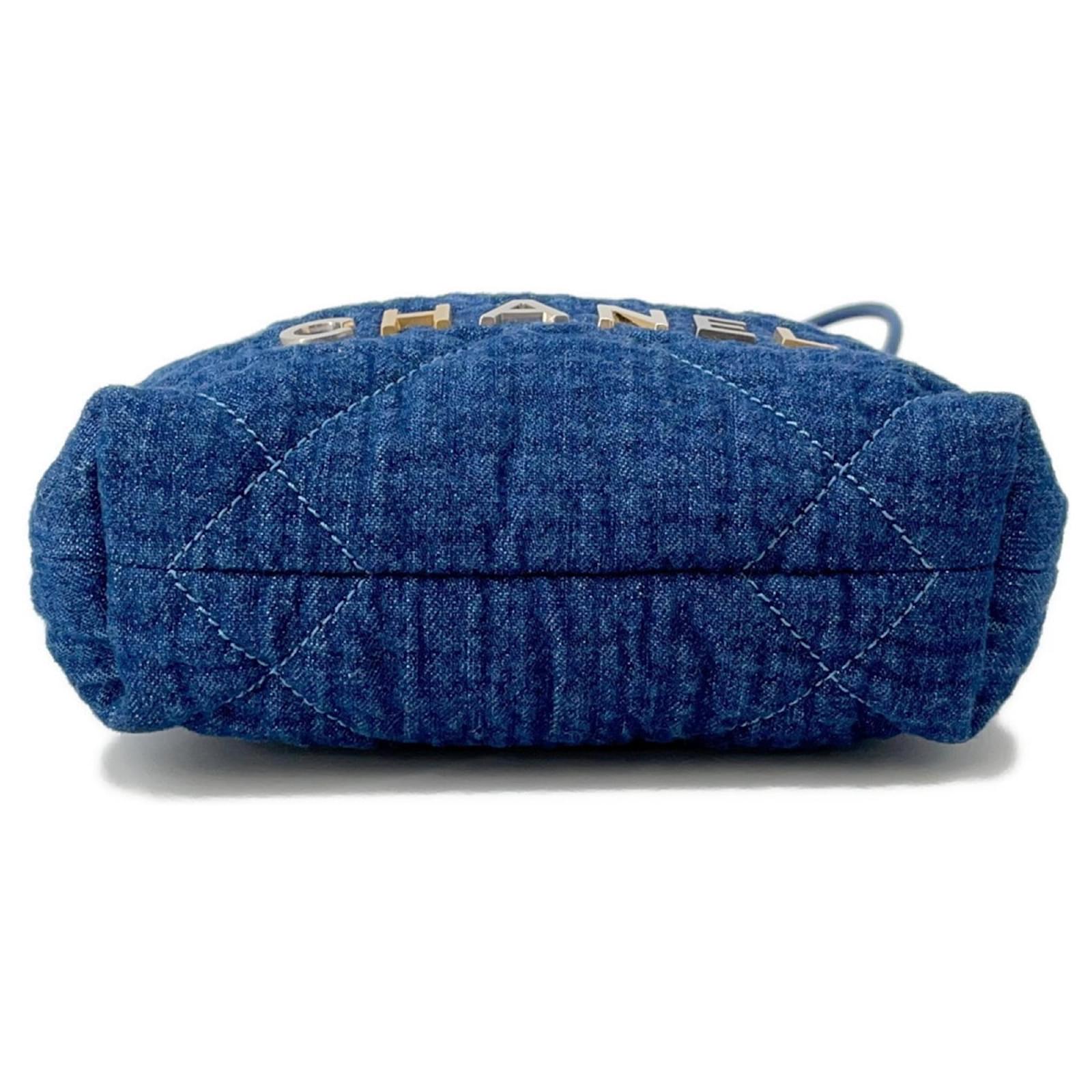 Chanel 22 Mini Coco Mark Denim Handbag Blue ref.JC2563206 (Sold