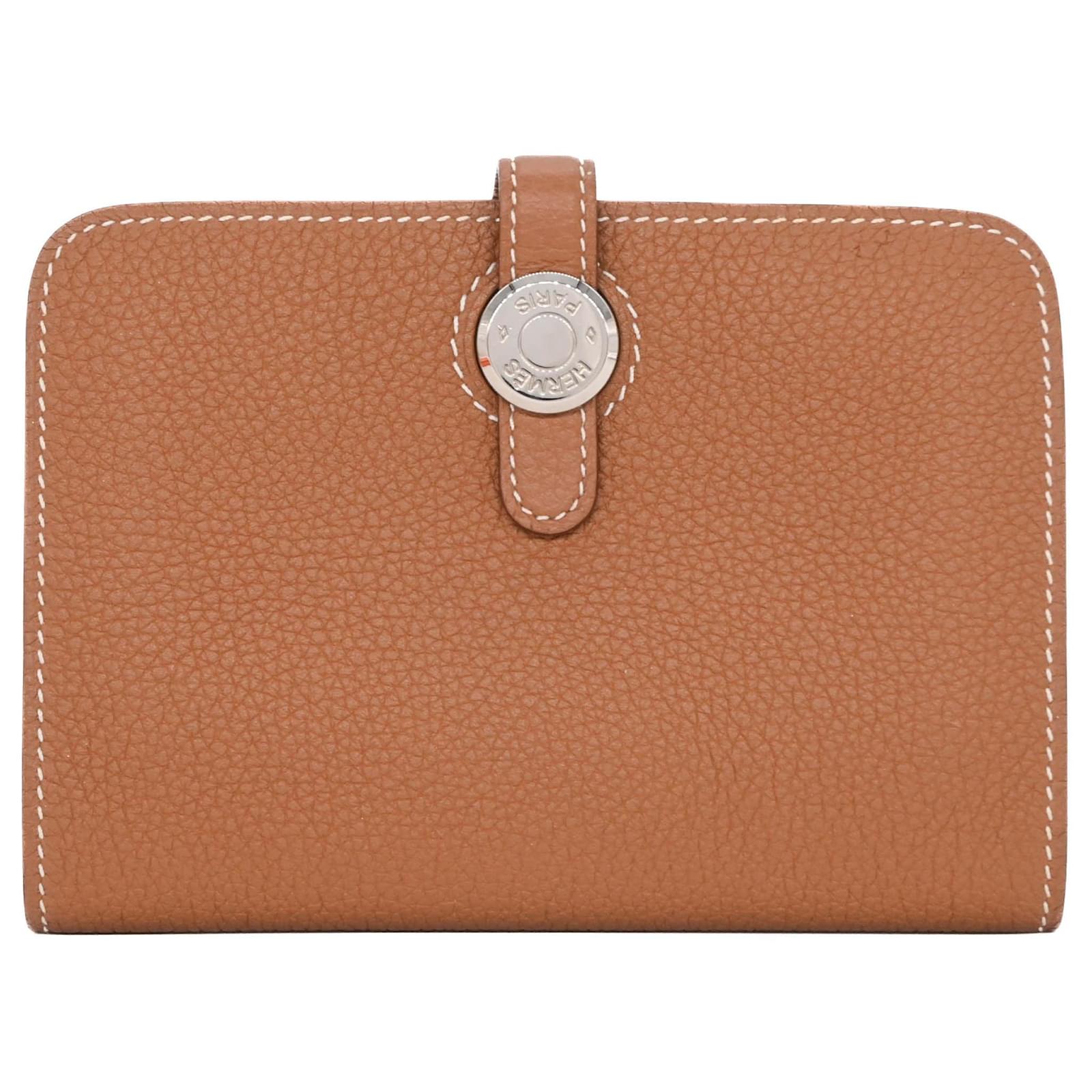 Hermès Hermes Dogon Compact Mini Wallet Brown Leather ref