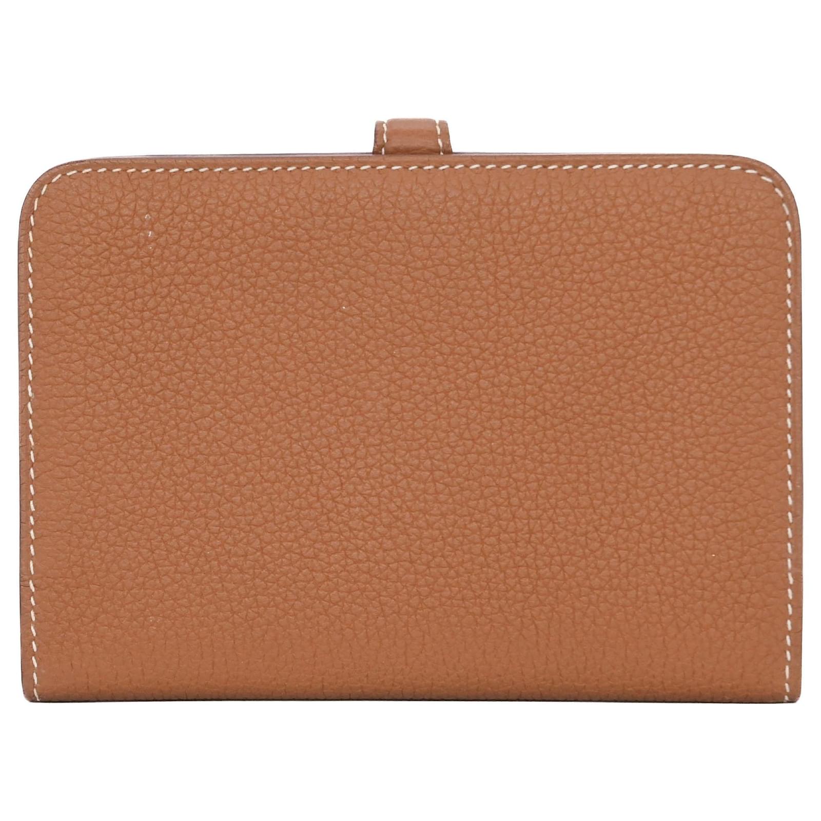 Hermès Hermes Dogon Compact Mini Wallet Brown Leather ref