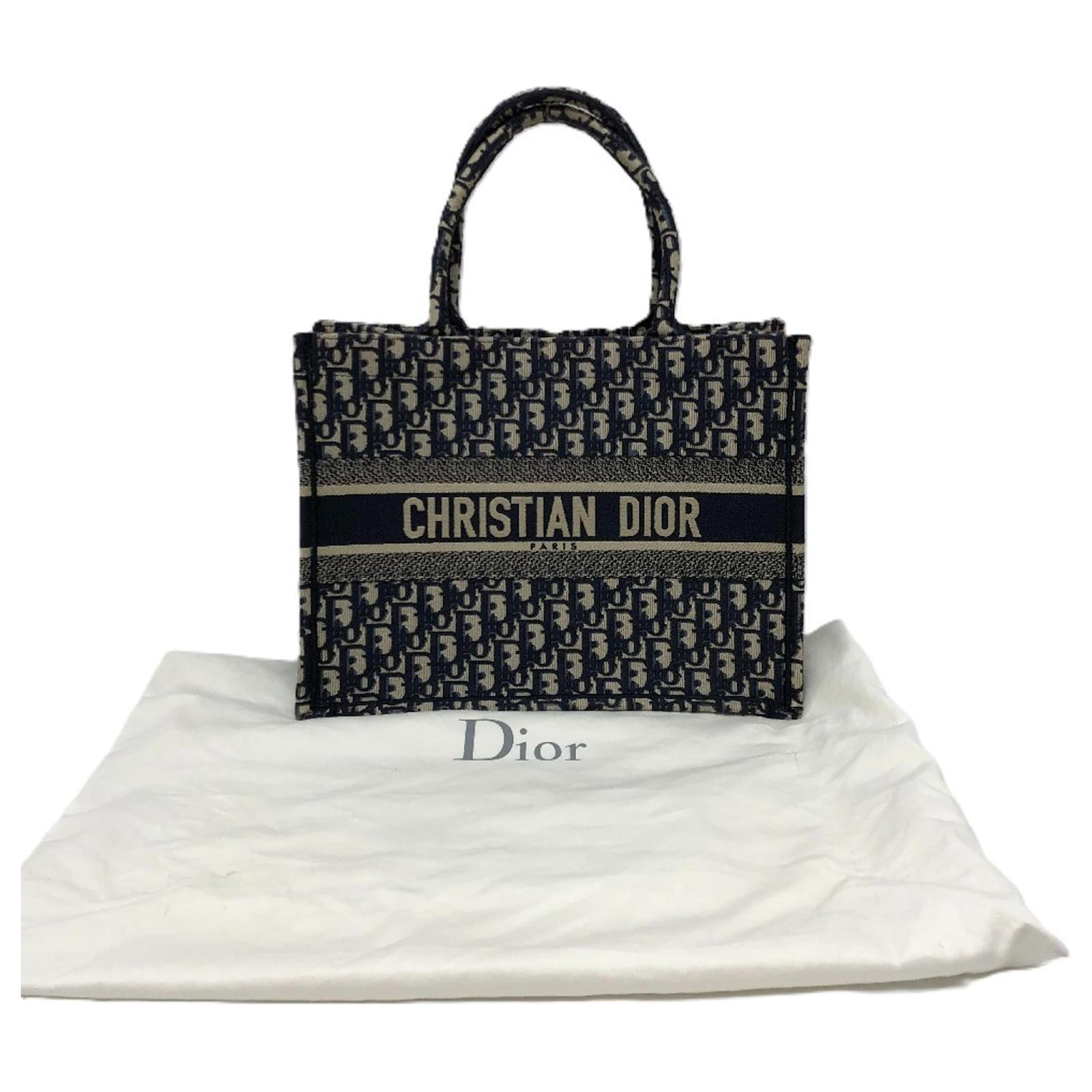 Christian Dior Navy Canvas Tote Bag Navy blue Cloth ref.JC2564849