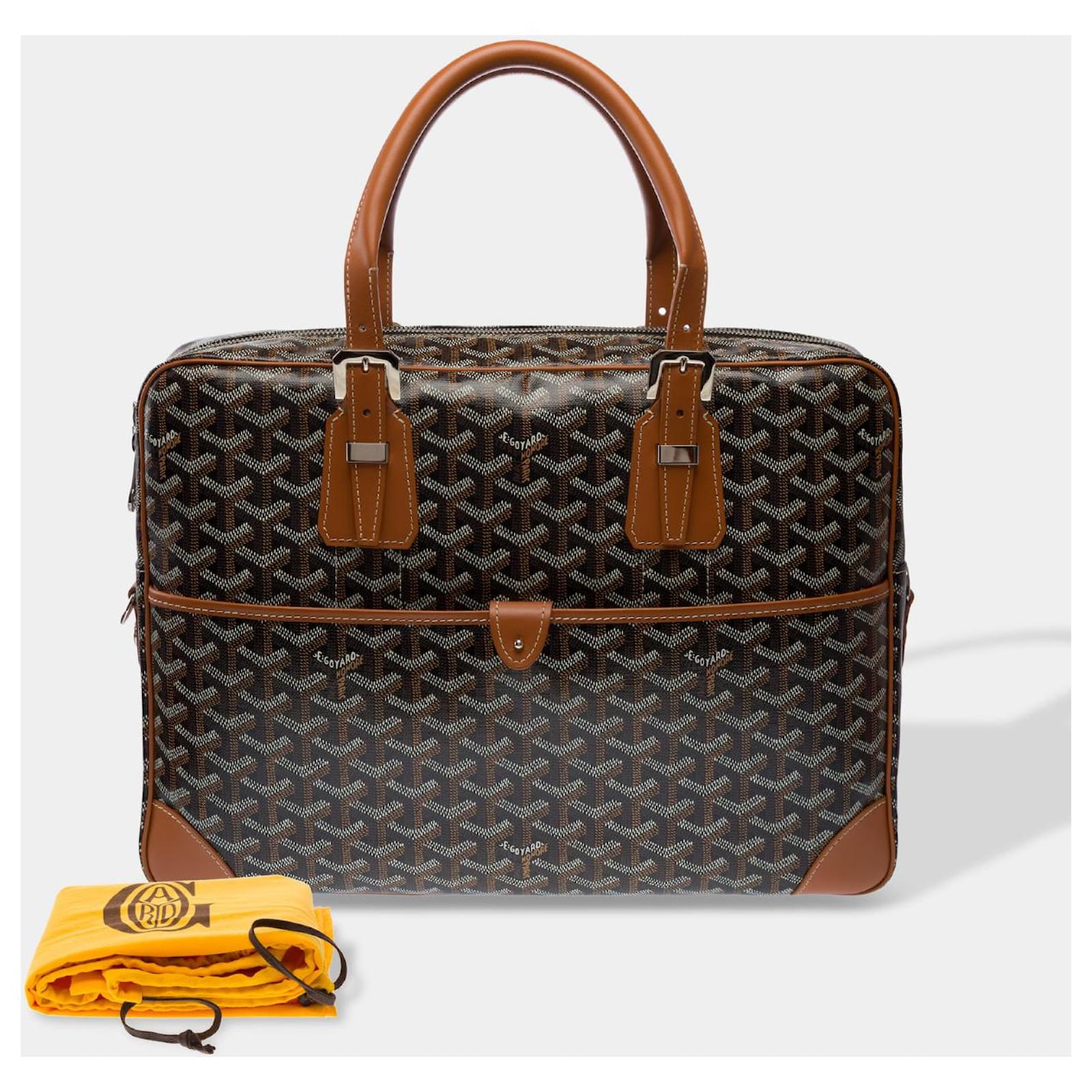 GOYARD Ambassade Bag in Brown Canvas - 102961 Cloth ref.2565704