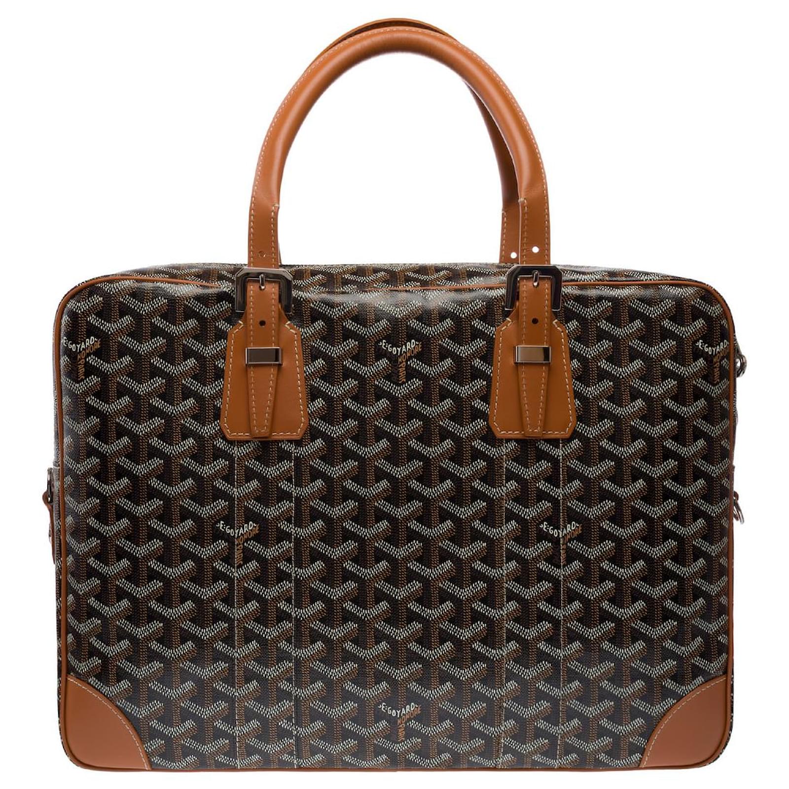 GOYARD Ambassade Bag in Brown Canvas - 102961 Cloth ref.2565704