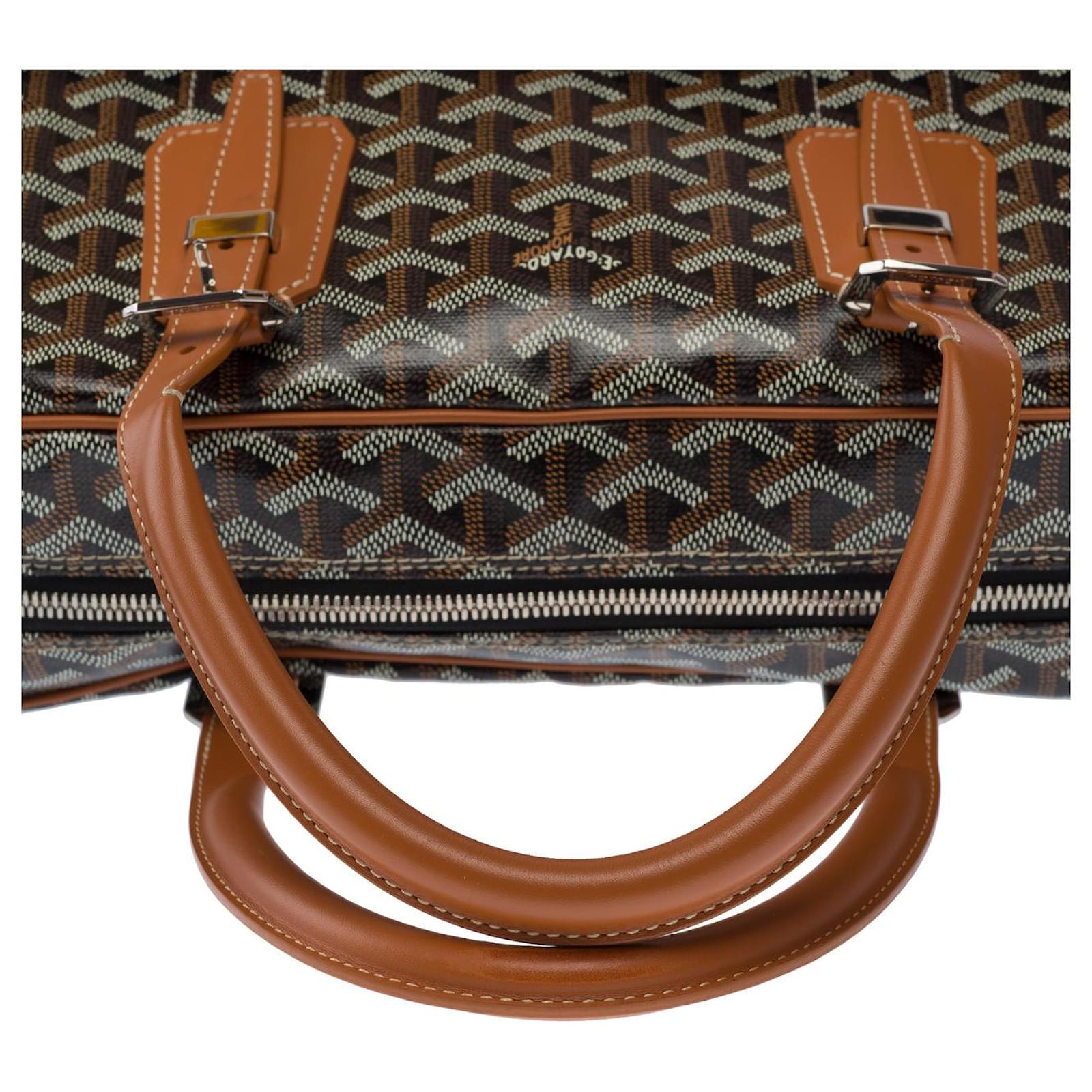 GOYARD Ambassade Bag in Brown Canvas - 102961 Cloth ref.2565704
