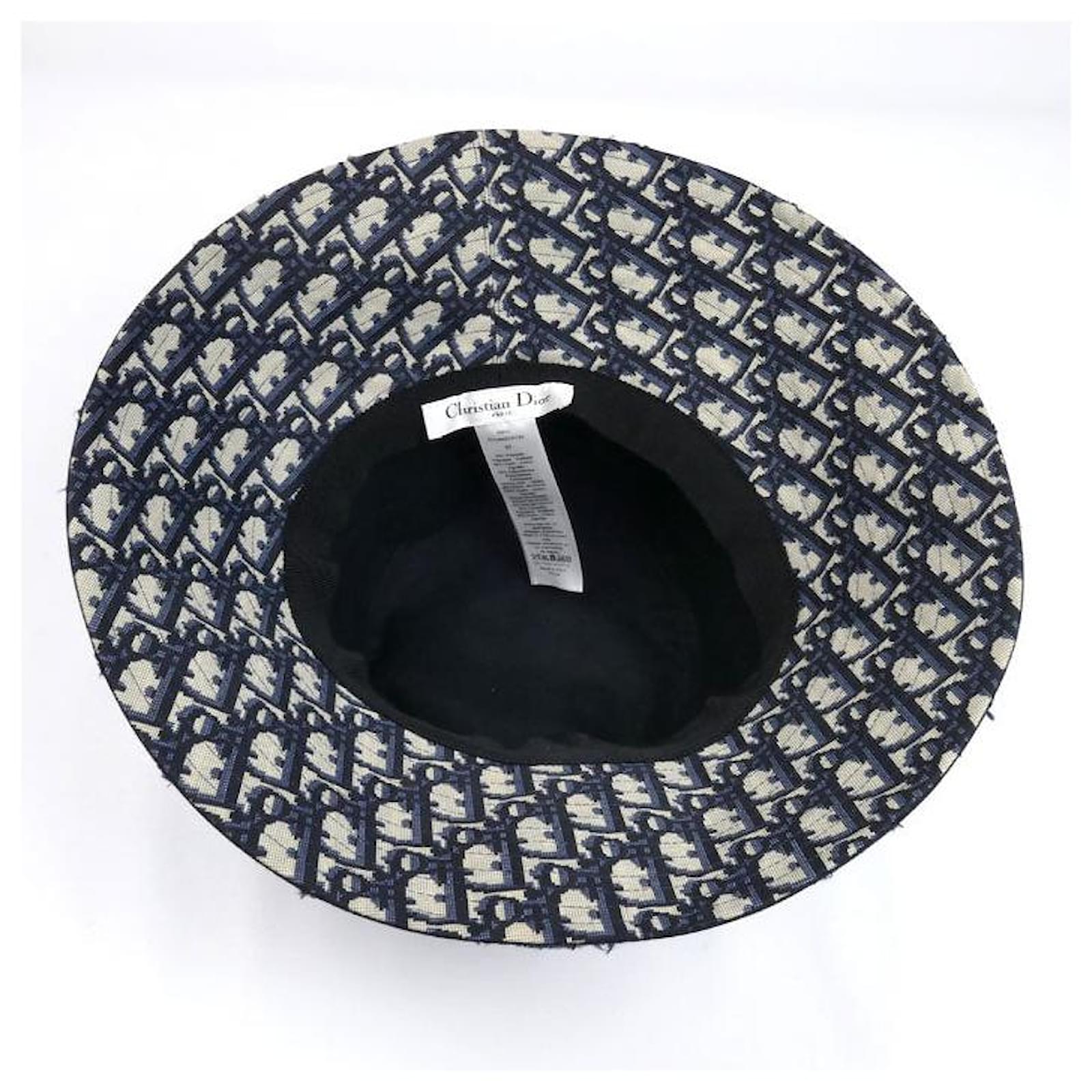 Christian Dior Dior Oblique Hat Bucket Hat Blue Cotton ref.2569033