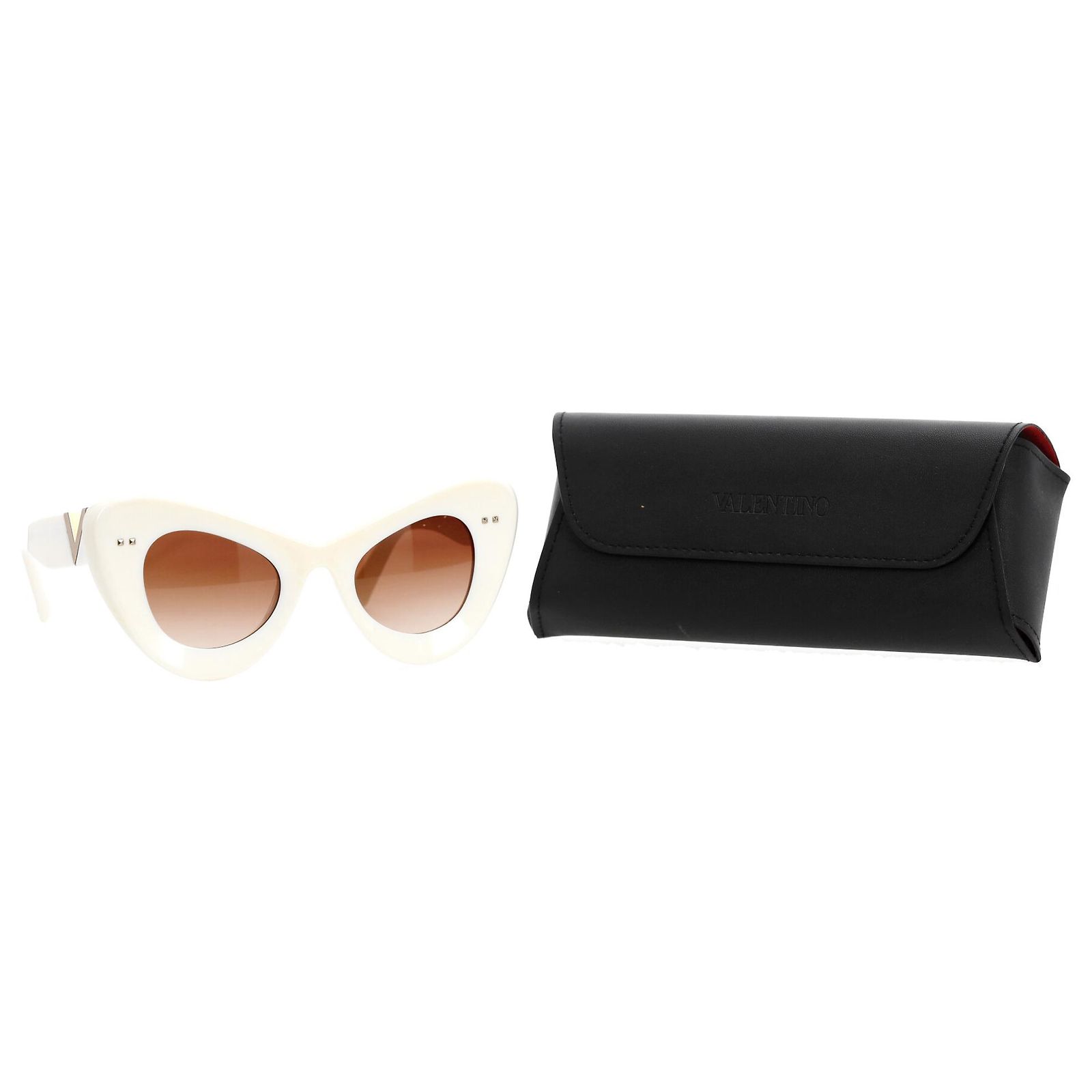 Valentino Garavani VLogo VA4090 Cat-Eye Sunglasses in Ivory  display picture 2