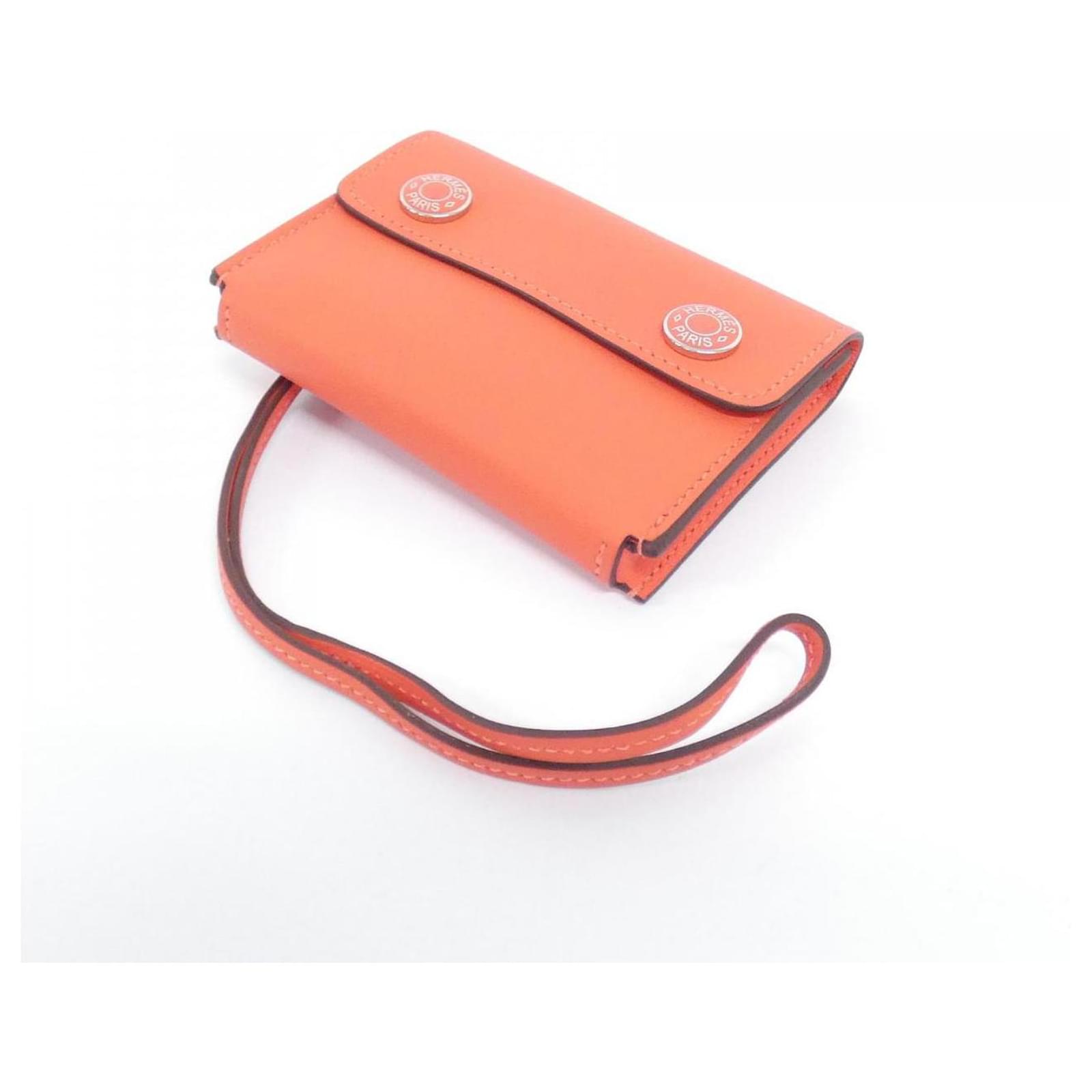 Porte-clés Hermès Sellier En Cuir Swift Marron - Occasion Bon état, Made In France