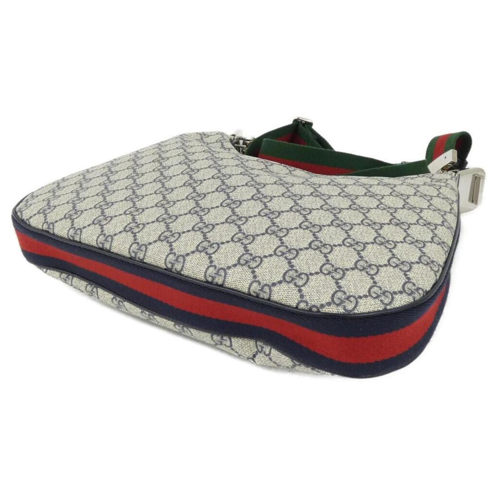 Gucci ATTACHE 702823 96GRN Shoulder Bag Blue Beige Cloth ref 